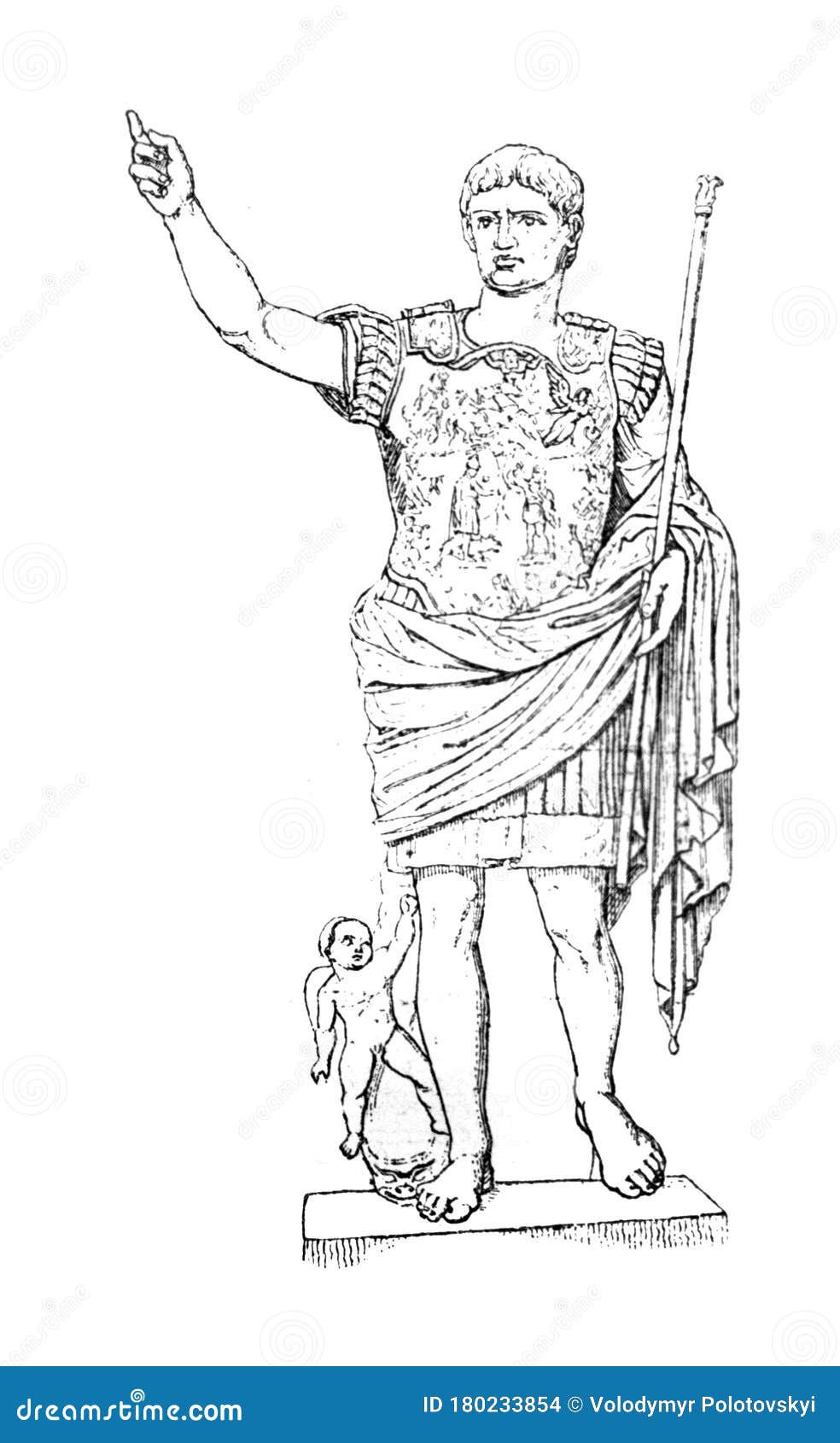 imperor augustus in the old book meyers lexicon, vol. 2, 1897, leipzig