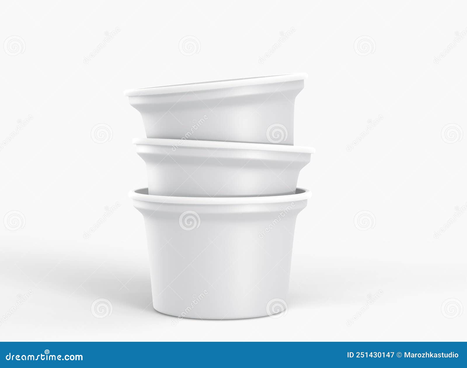 Impilare Coppe Di Plastica Bianche Per Yogurt Di Gelato O Prodotti