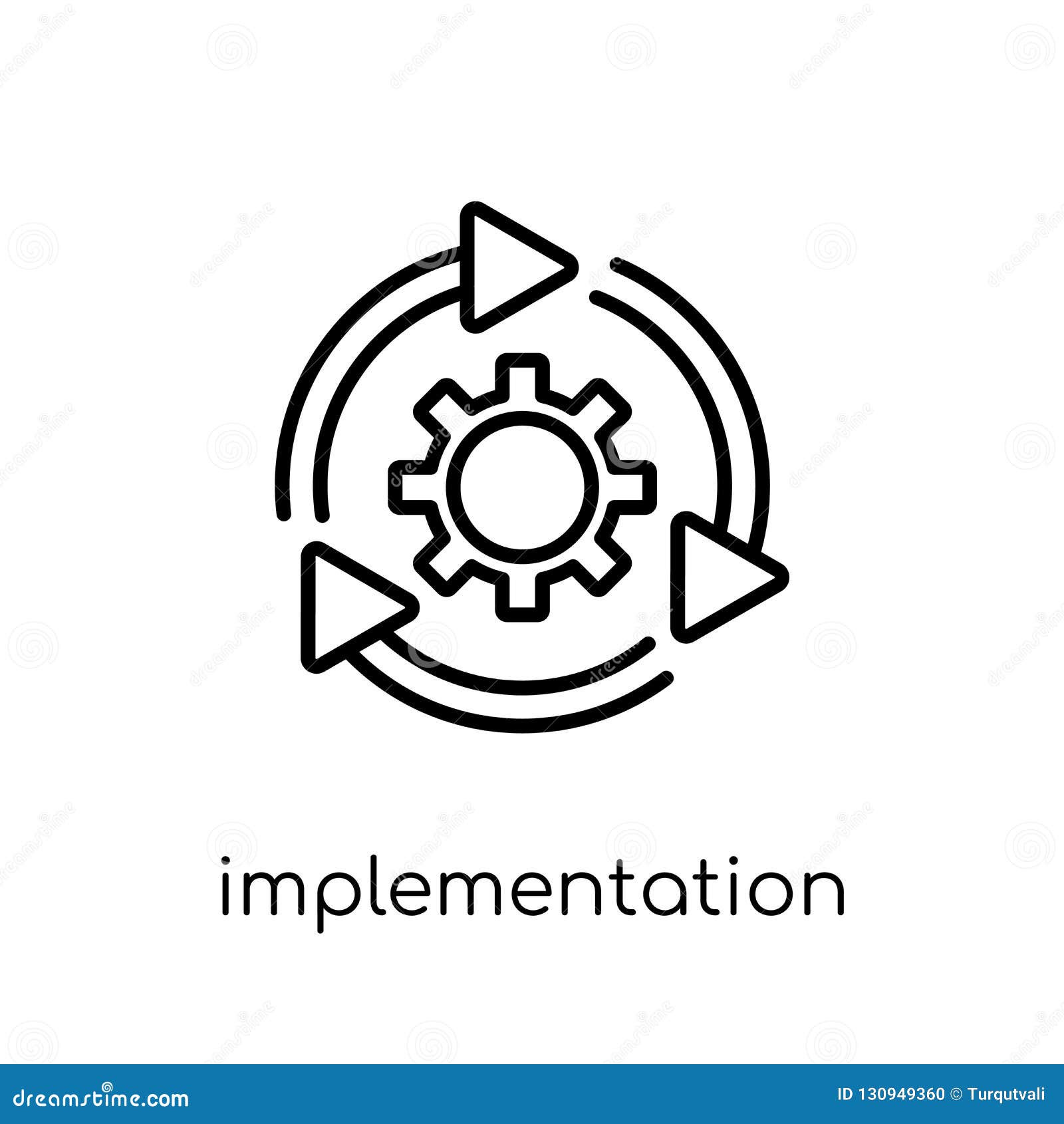 implementation icon. trendy modern flat linear  implementation icon on white background from thin line general collection