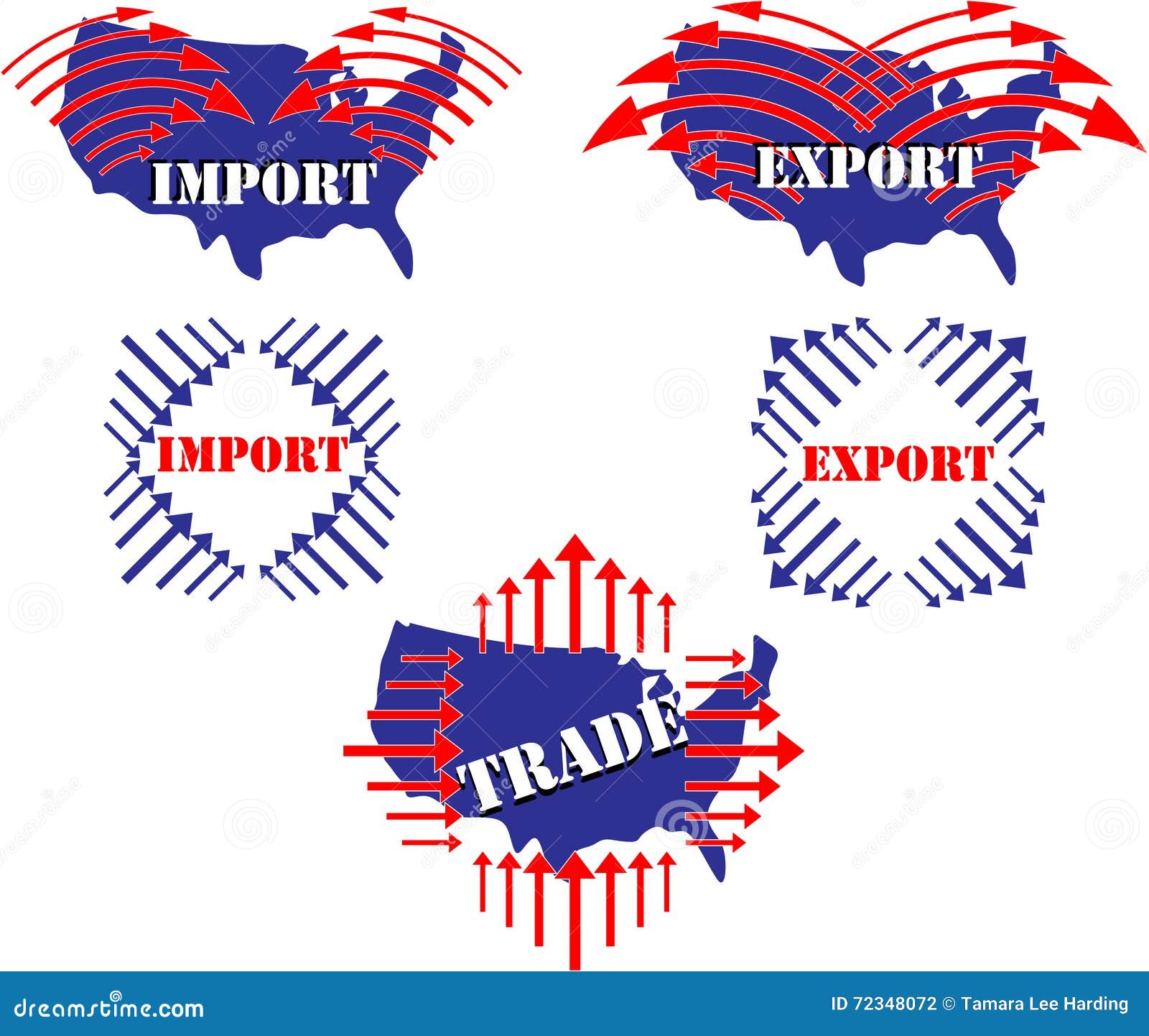 Import, Export, Trade, United States Illustration Stock ...