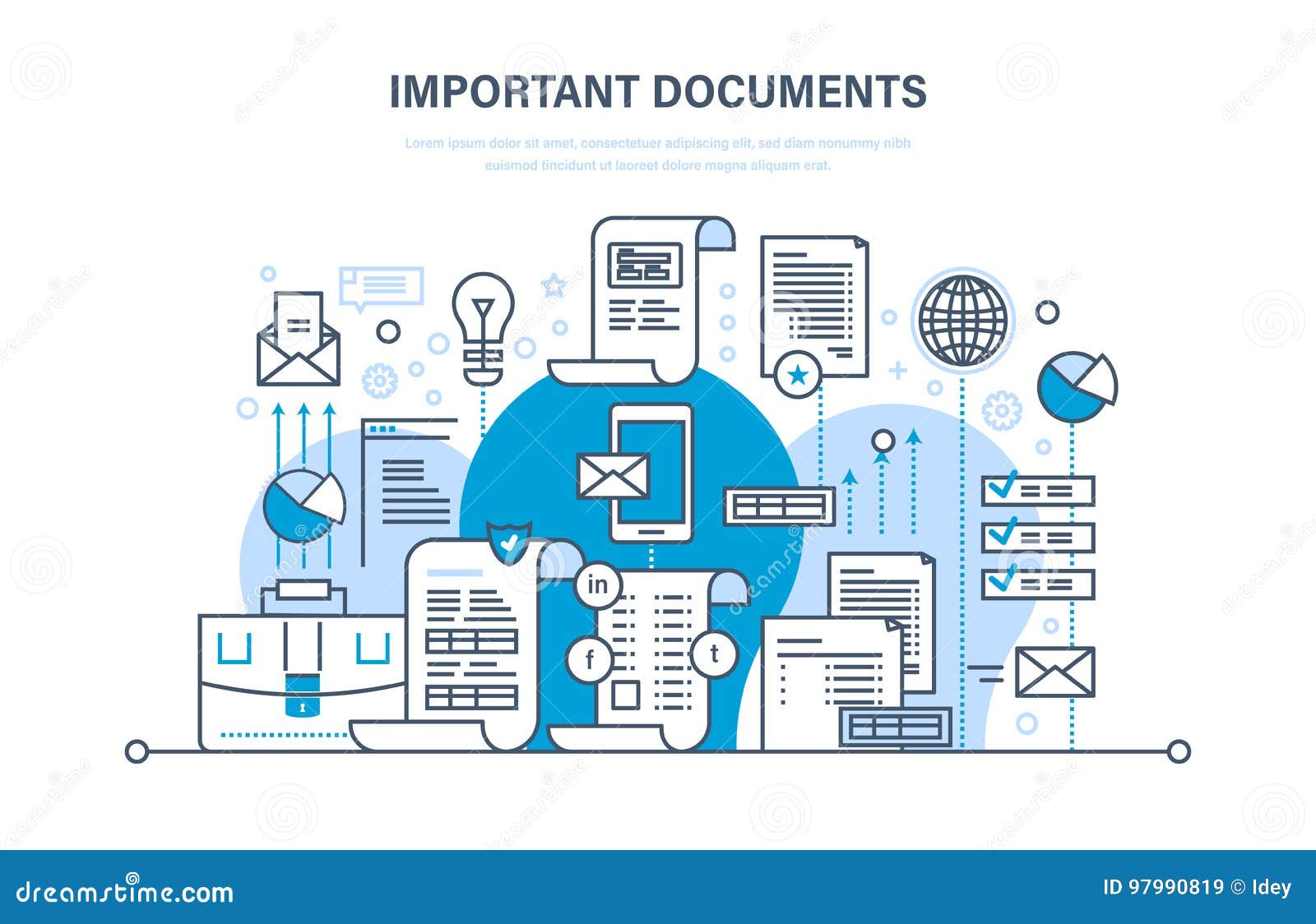 important documents concept. business documents, business accounts, working reporting files.