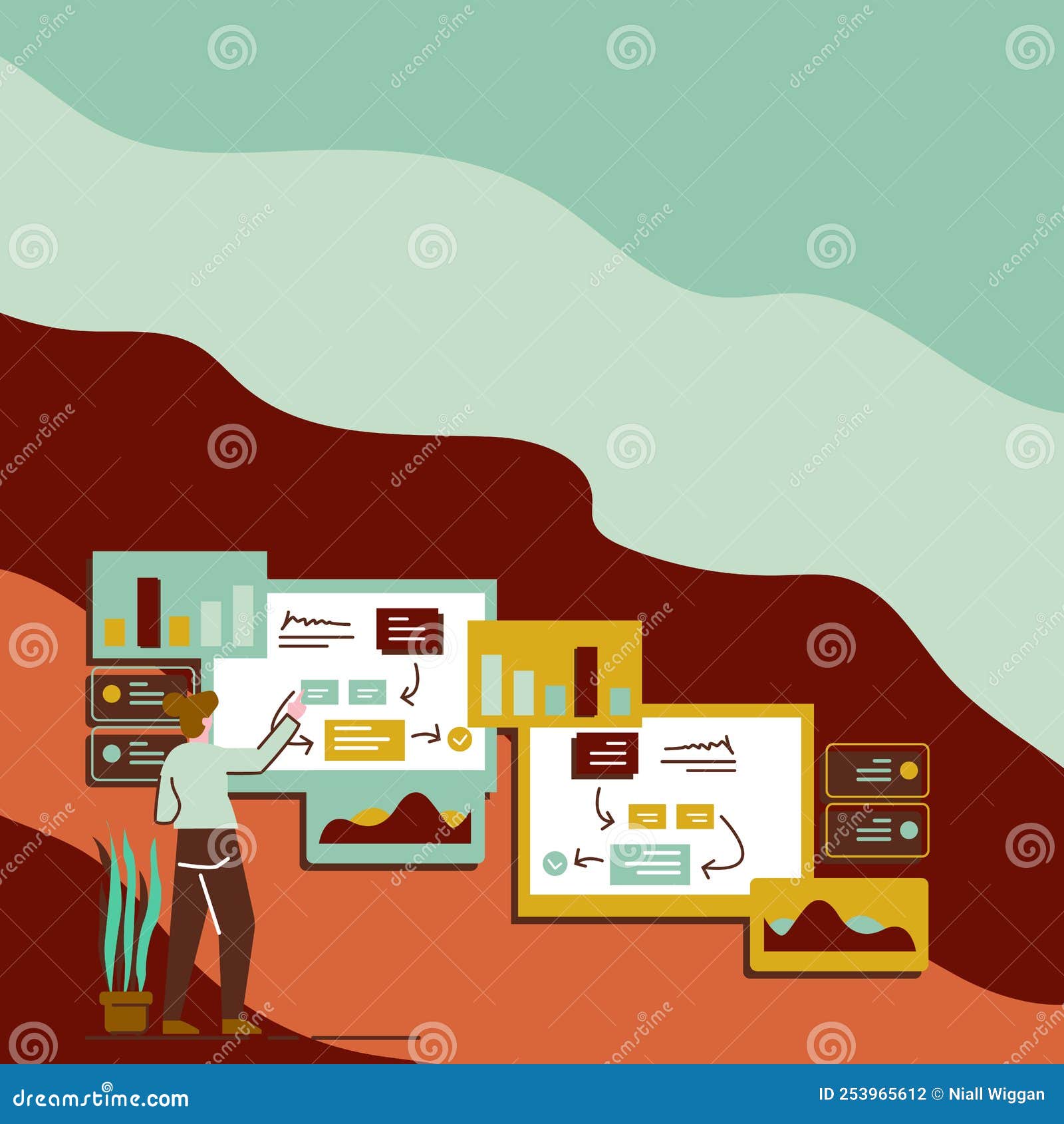 Important Message Presented on Board with Charts and Arrows Around