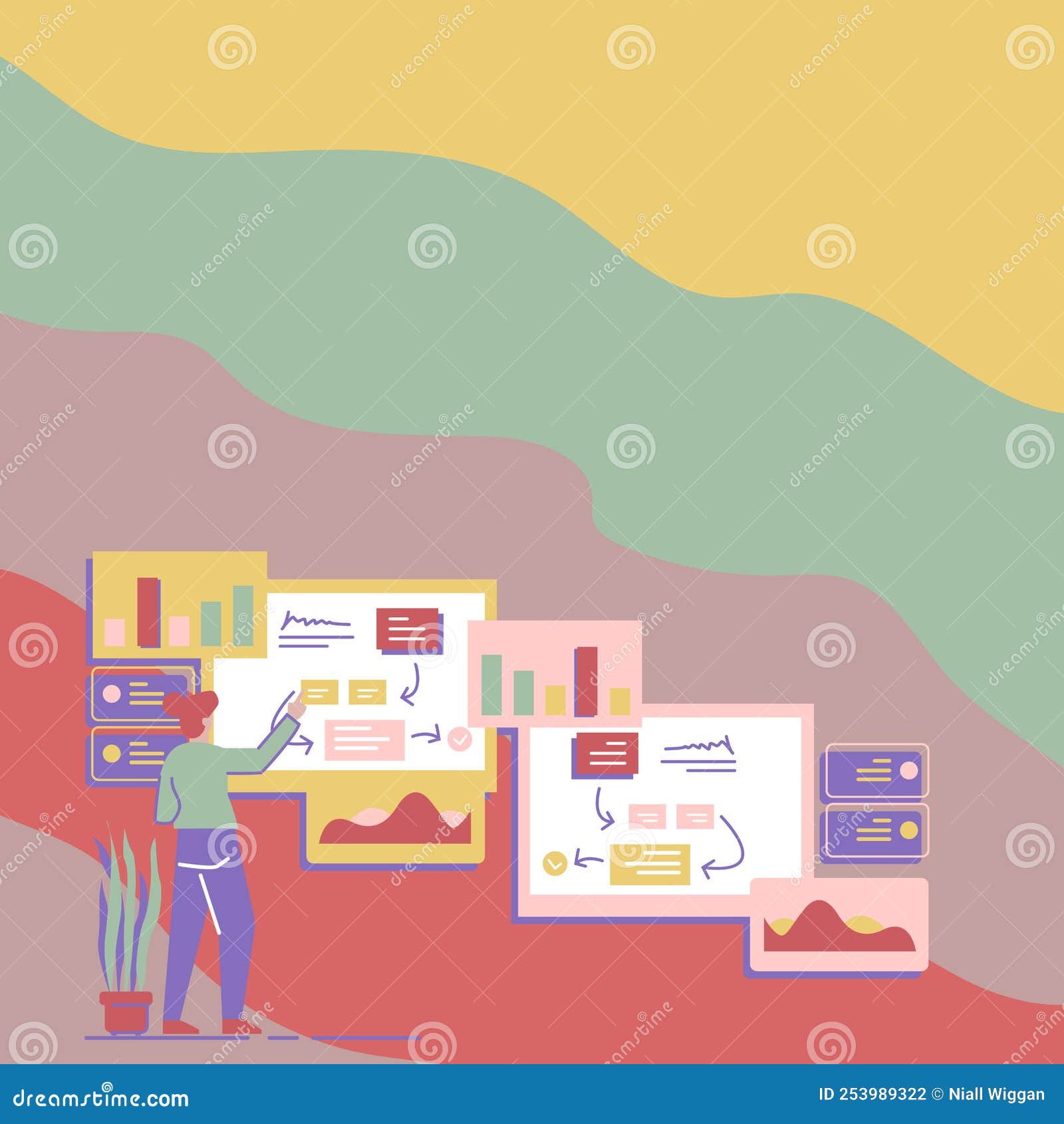 Important Message Presented on Board with Charts and Arrows Around