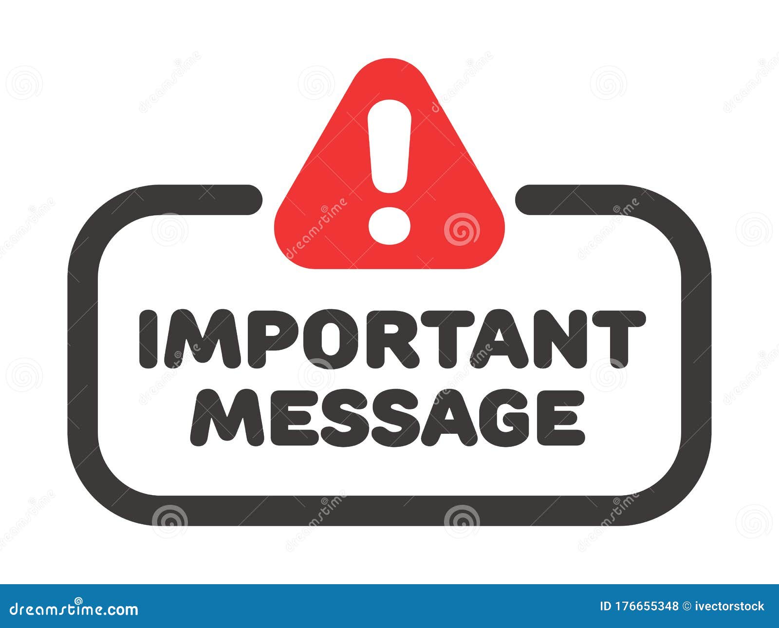 important message  badge or banner with attention sign and exclamation mark.