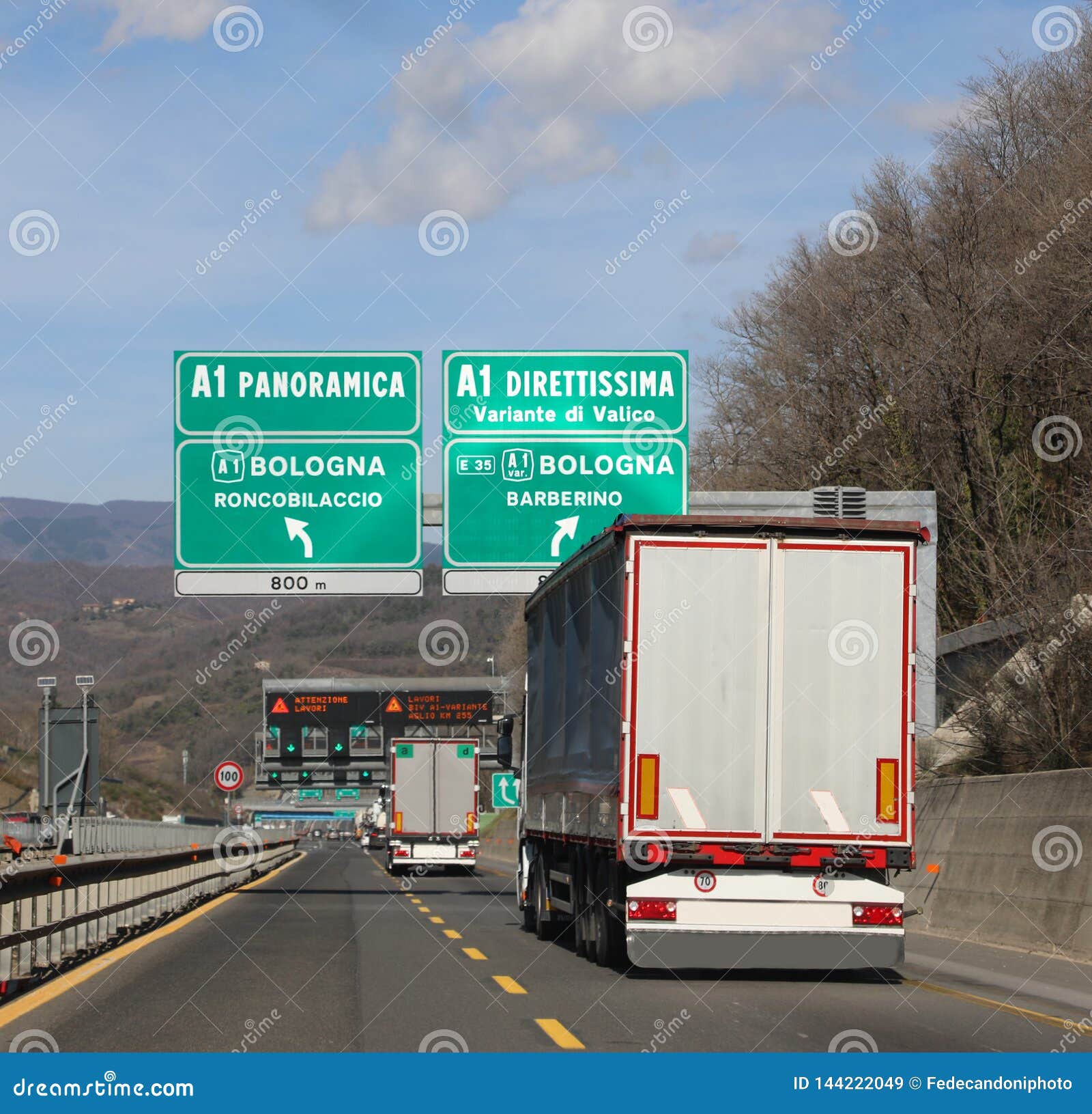 important road junction on central italy on the motorway