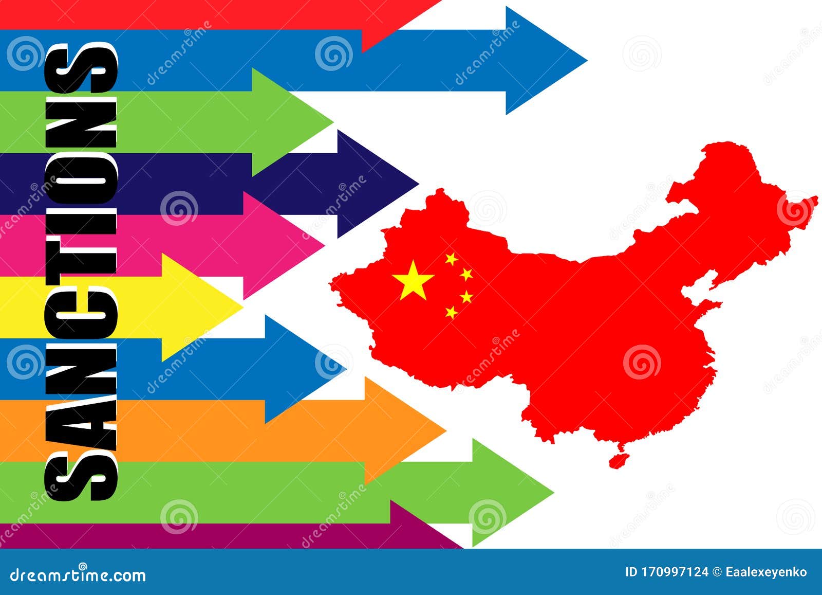 Imposing Economic and Political Sanctions Against China Stock Vector -  Illustration of asia, beijing: 170997124