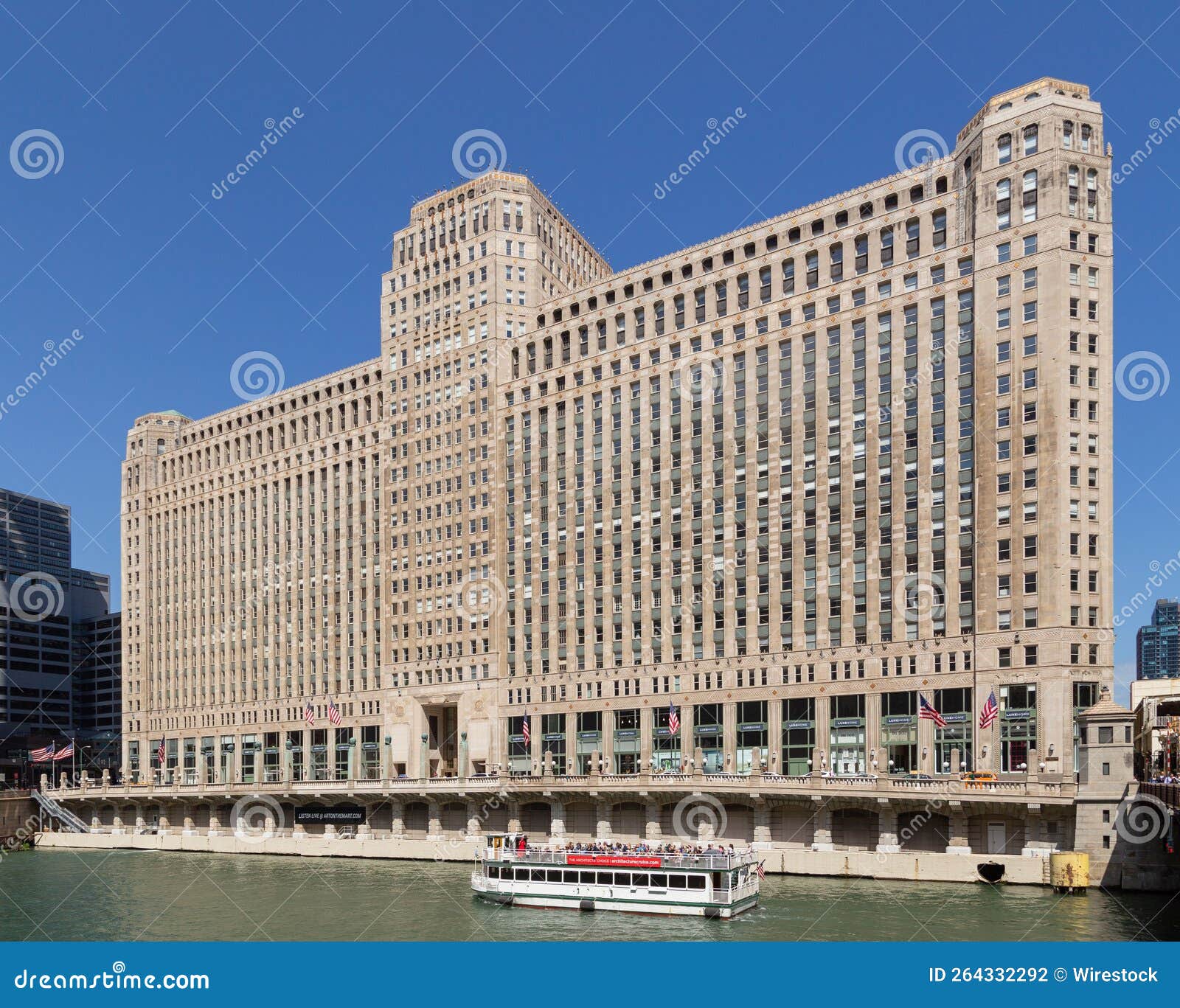 The Merchandise Mart Building in Downtown Chicago. Editorial