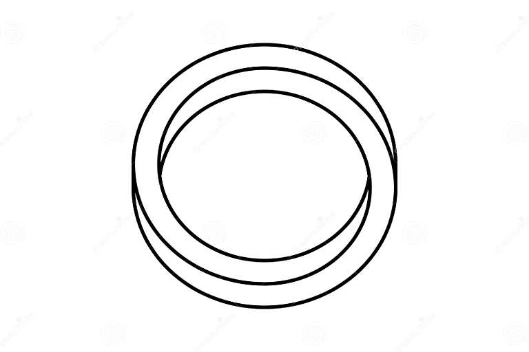 Impossible Circle Shape. Line Optical Line Symbol. Outline Mobius Strip ...