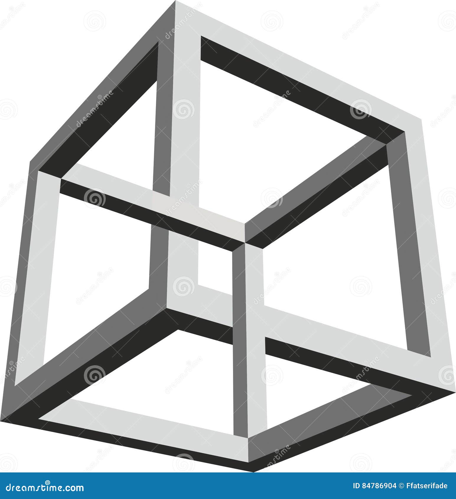 Impossible form of a cube stock illustration. Illustration of abstract ...