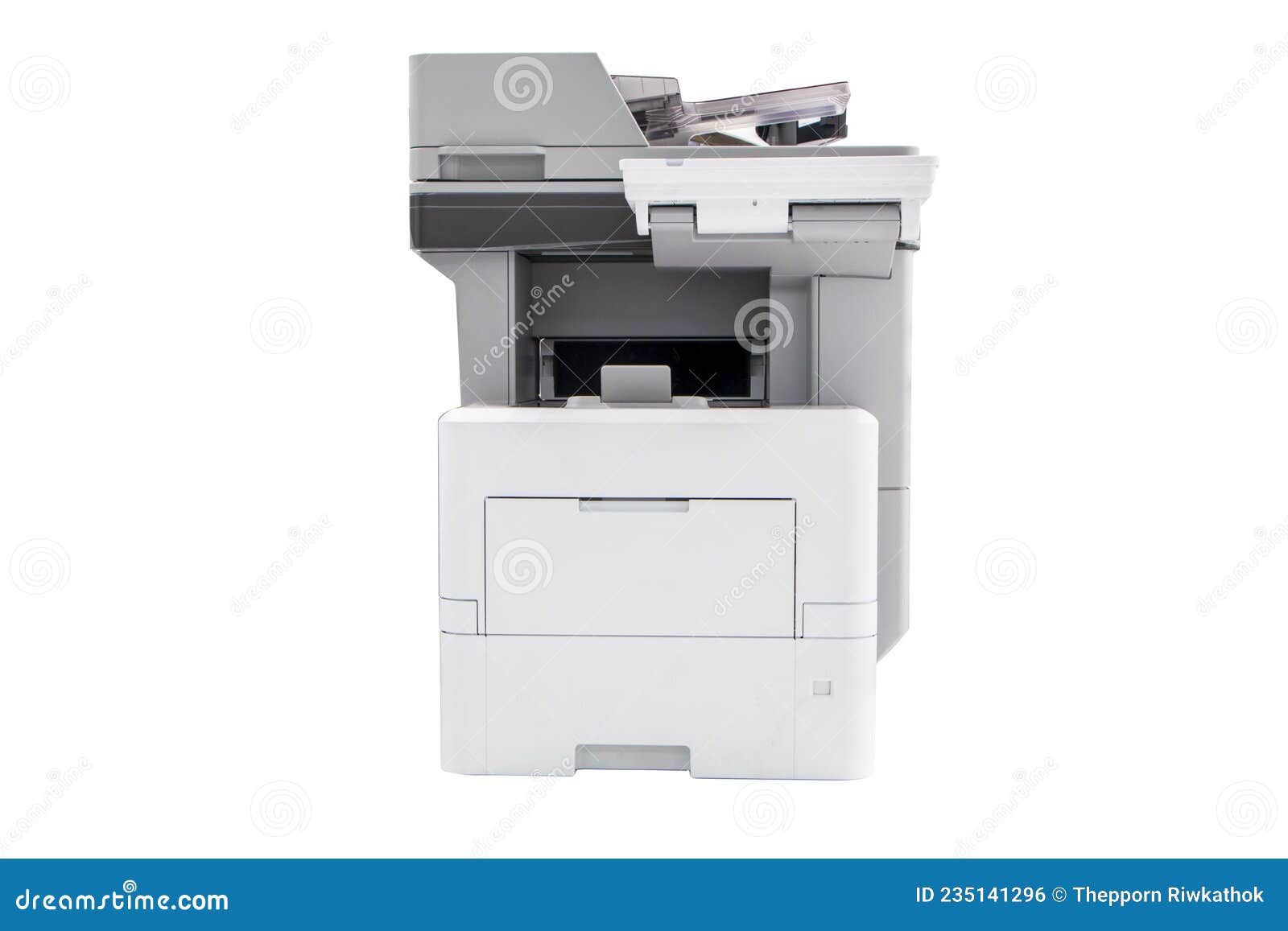 Impresora, escáner, copiadora aislado sobre fondo blanco