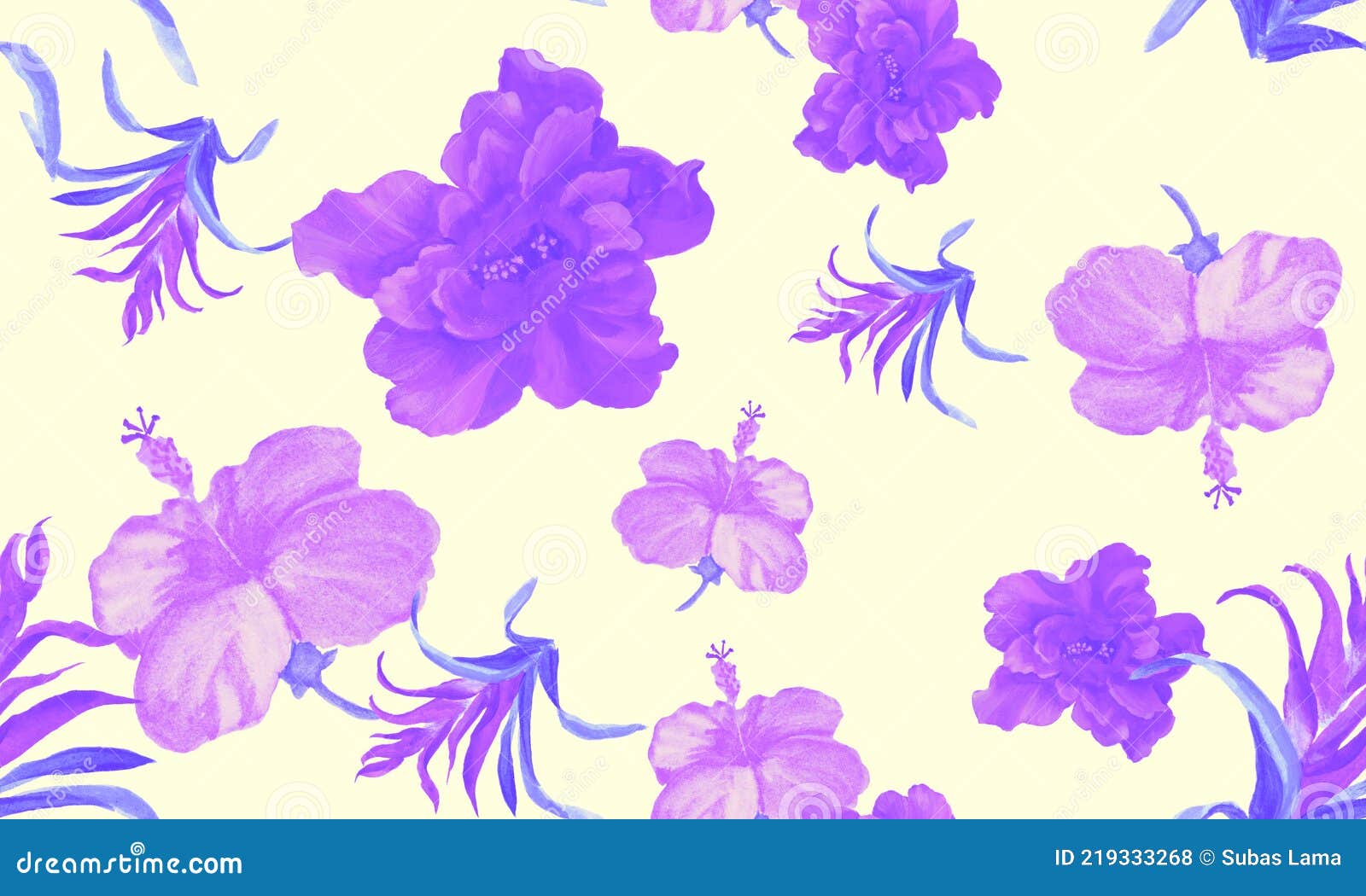 Impression Vanille Hibiscus. Textile De Fleur Violette. Impression  Transparente Rose. Plante D'aquarelle Violette. Jeu De Motifs. Illustration  Stock - Illustration du configuration, succulent: 219333268