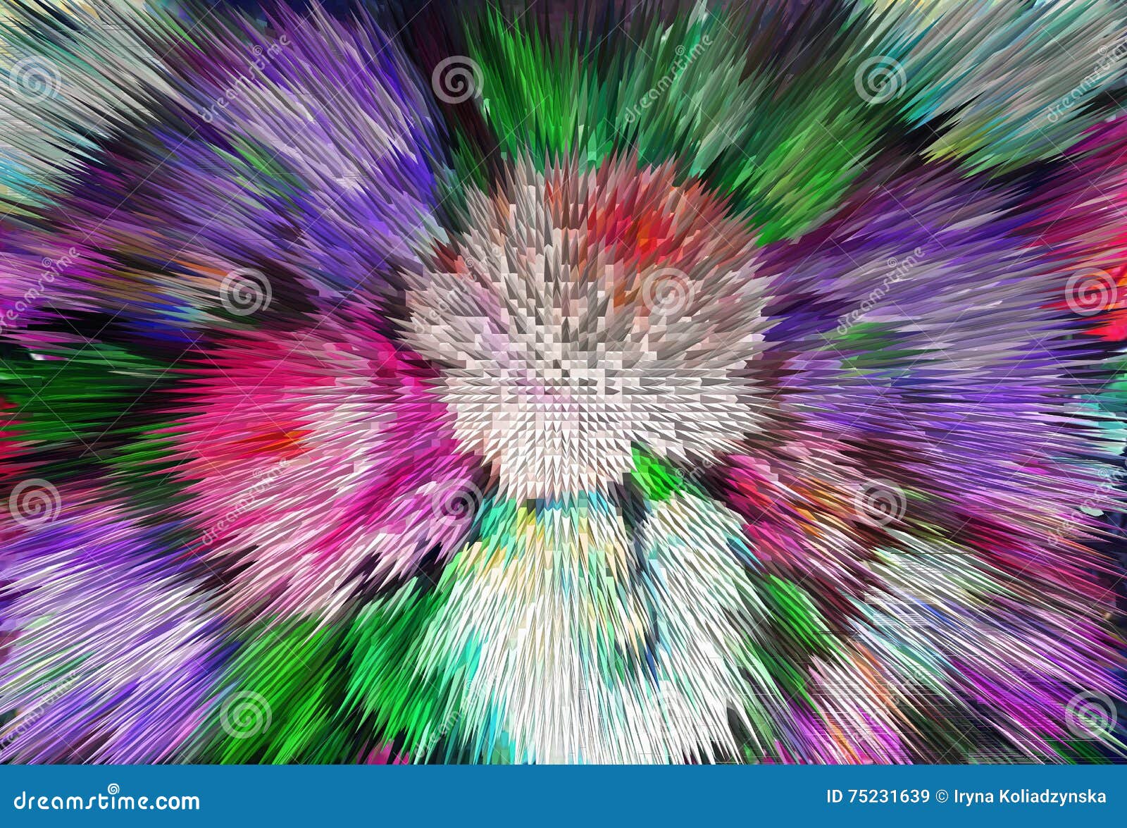 impressionism painting with extrusion effect, colored floral background, bright colorful abstract, extrusion blocks and
