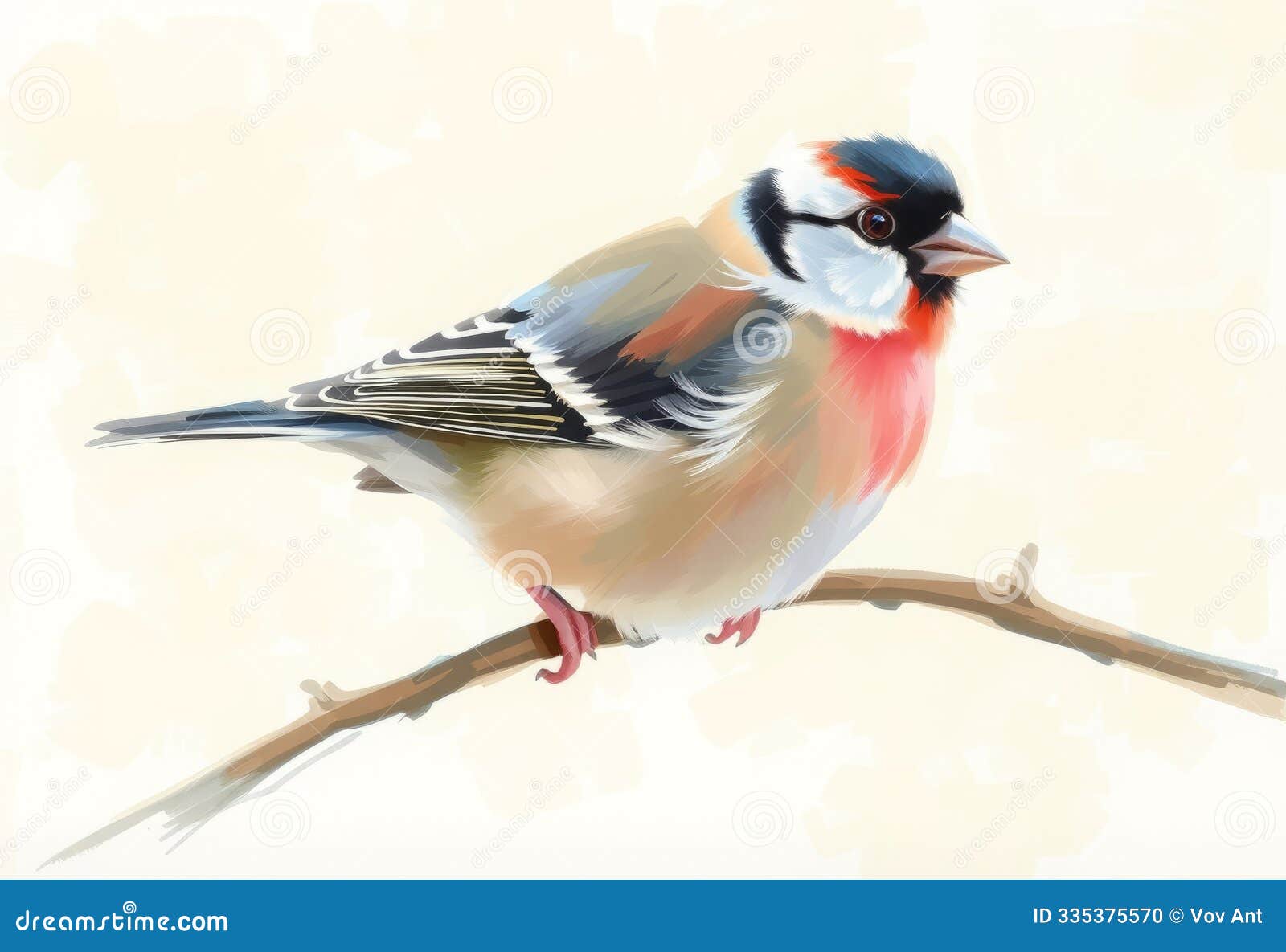 impressionist finch a finch's gentle form rendered in soft feath