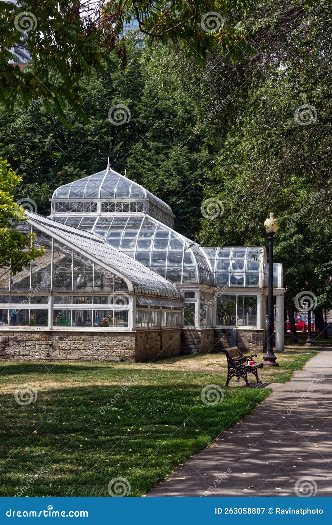Impressive Glasshouse in a Garden, Toronto, on, Canada Stock Image