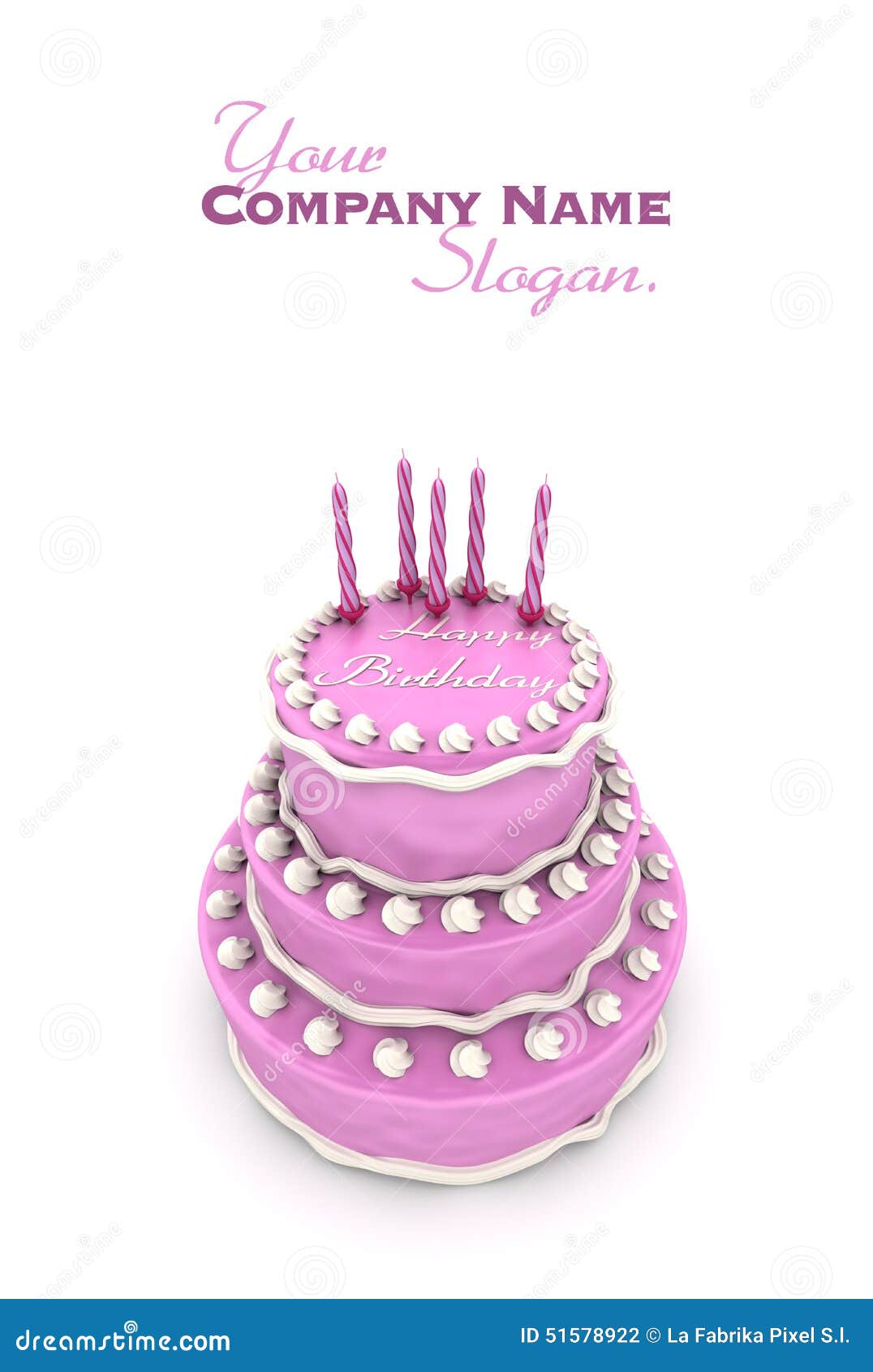 Impressive Pink Birthday Cake Stock Illustration - Illustration of ...