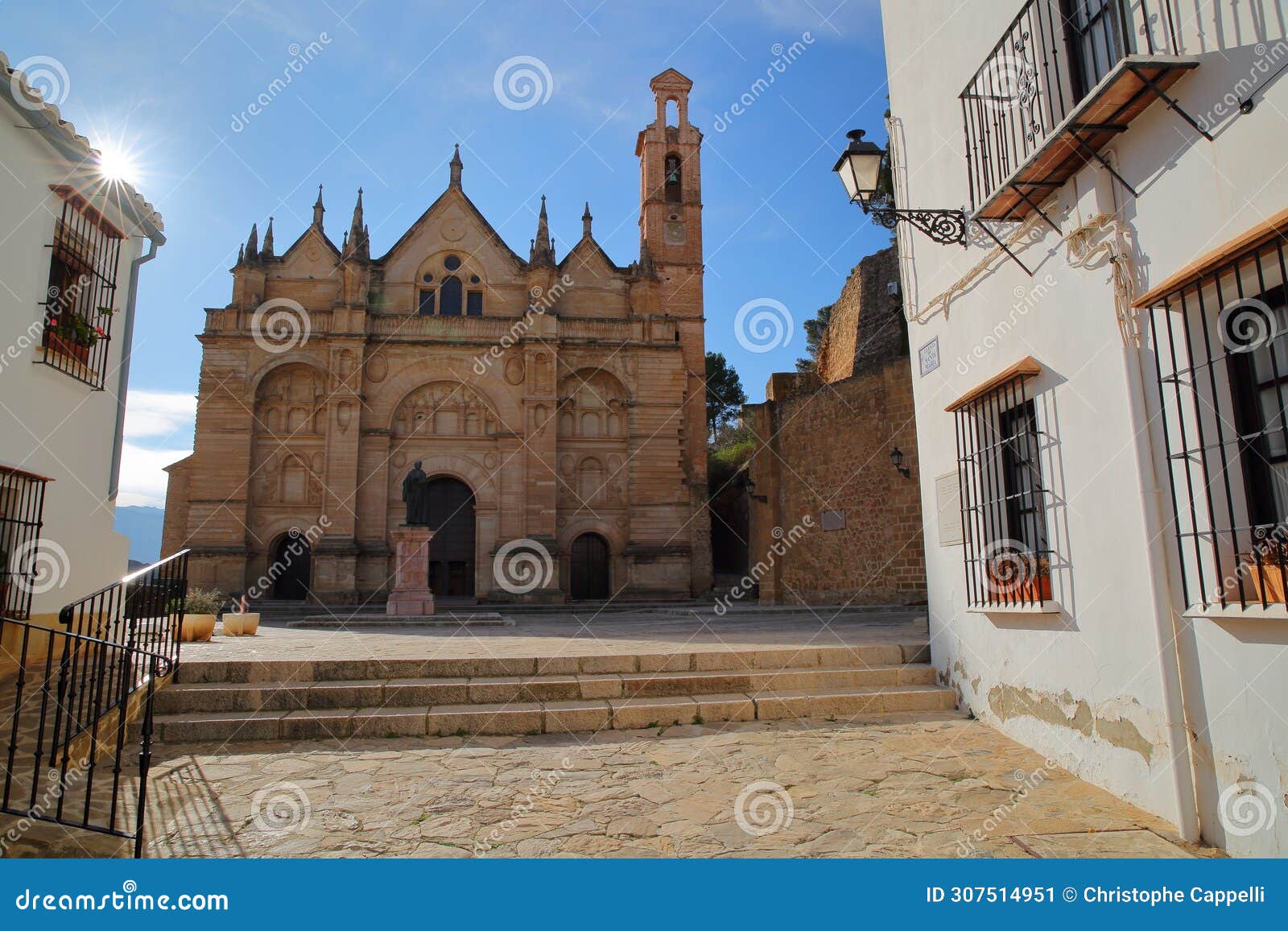 the impressive renaissance facade of the 15 century church colegiata de santa maria la mayor, antequera