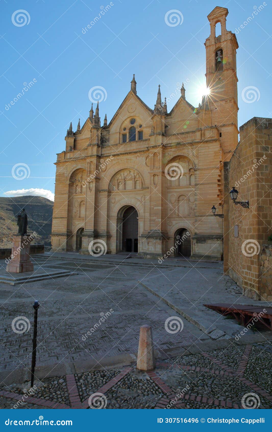 the impressive renaissance facade of the 15 century church colegiata de santa maria la mayor