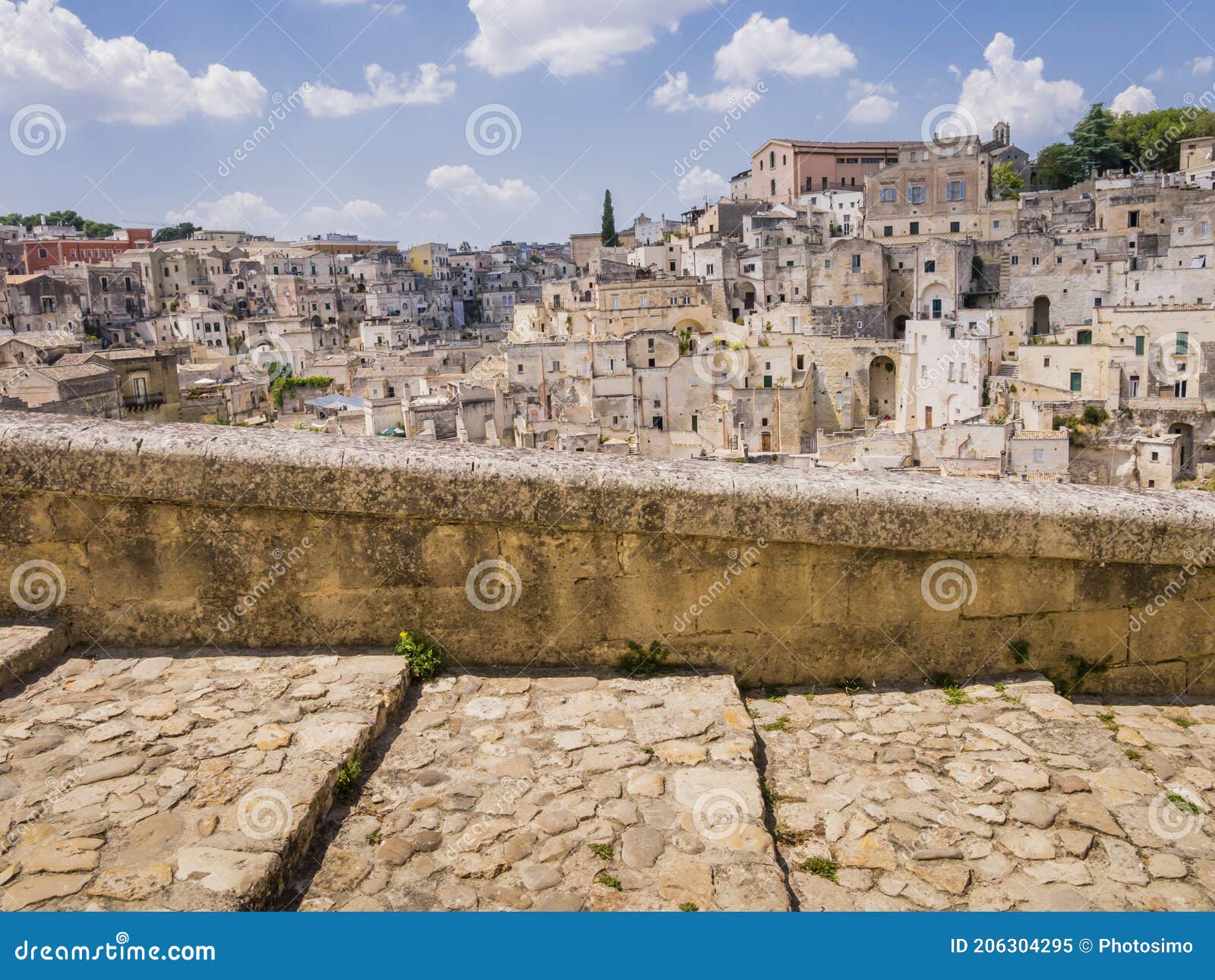 sasso barisano district and its characteristic cave dwellings in the ancient town of matera, basilicata region, southern italy