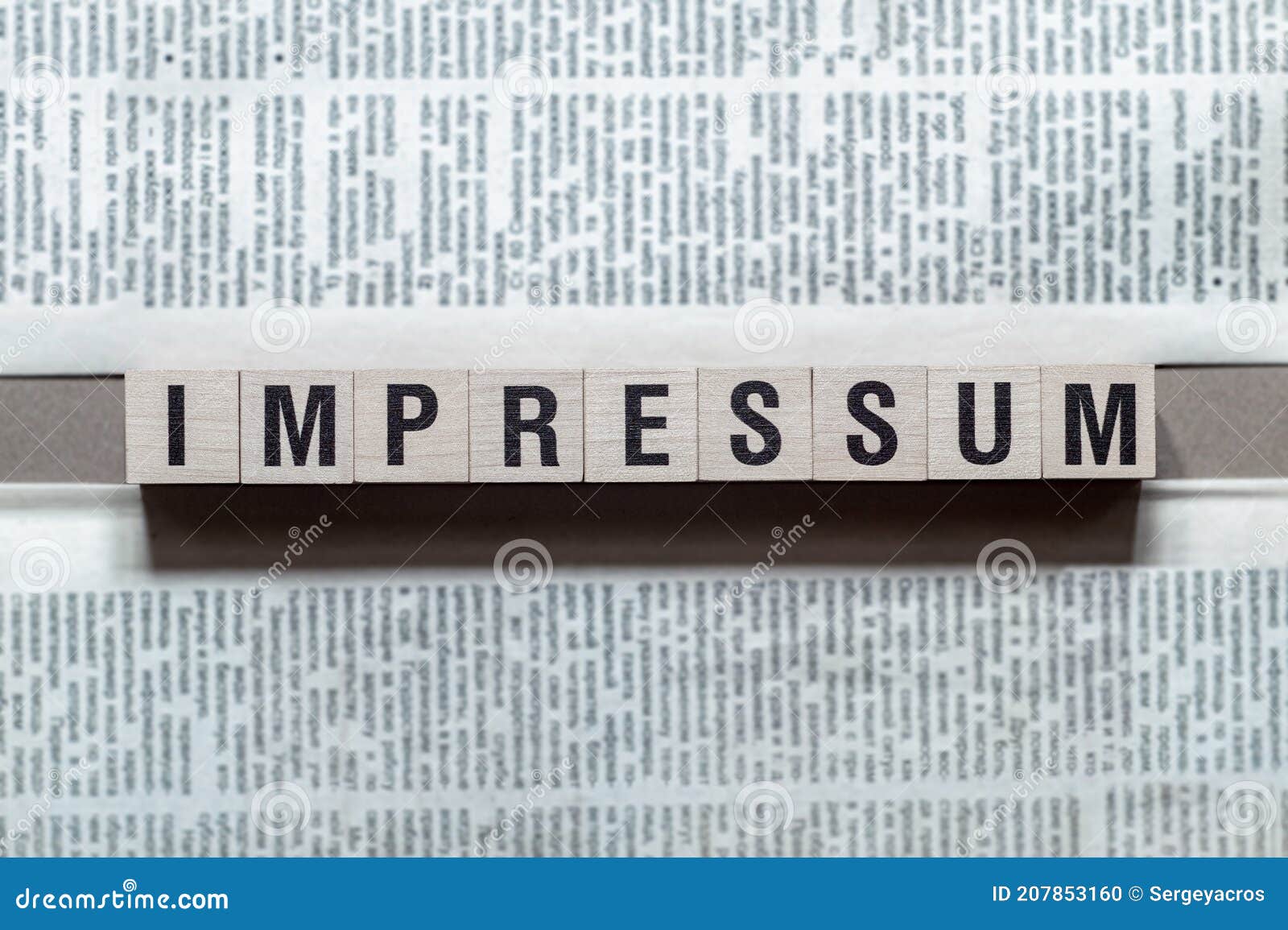 Impressum Word Imprint on German Language,word Concept Stock Photo