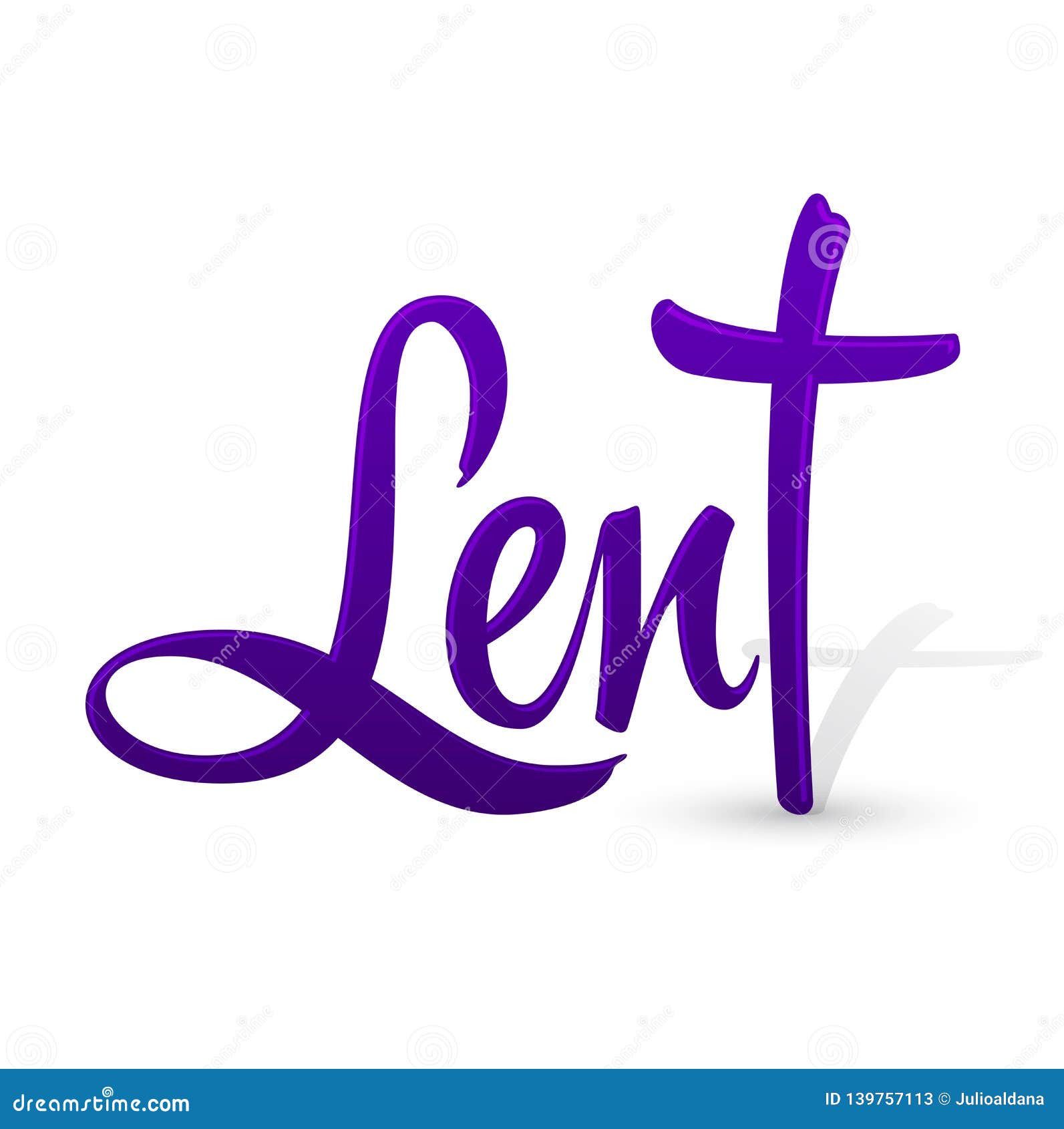 lent religious tradition season,  lettering  with cross