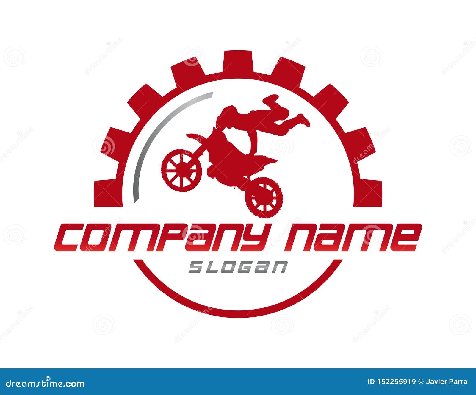 Motorcycle Stunt Logo on White Background Stock Vector - Illustration