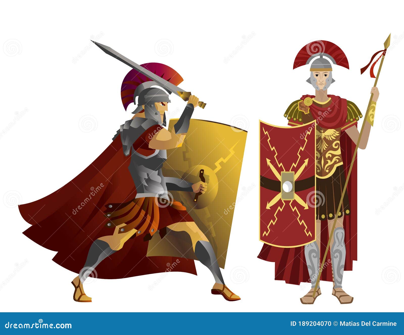 Roman Soldiers. Ancient Roman Army Warriors, Rome Legionnaires, Greek