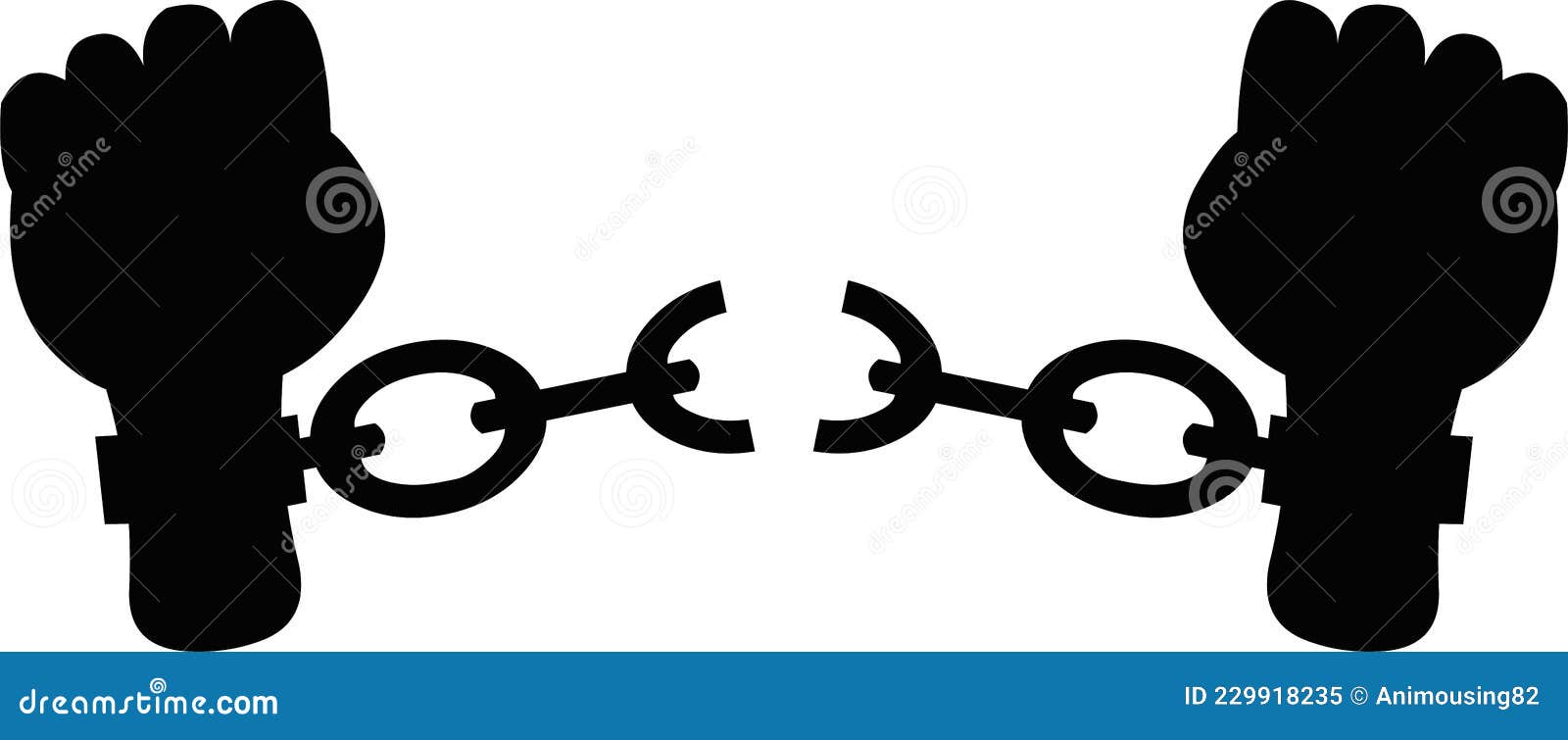 Hand Silhouette Breaking Chains Stock Vector Illustration of iron