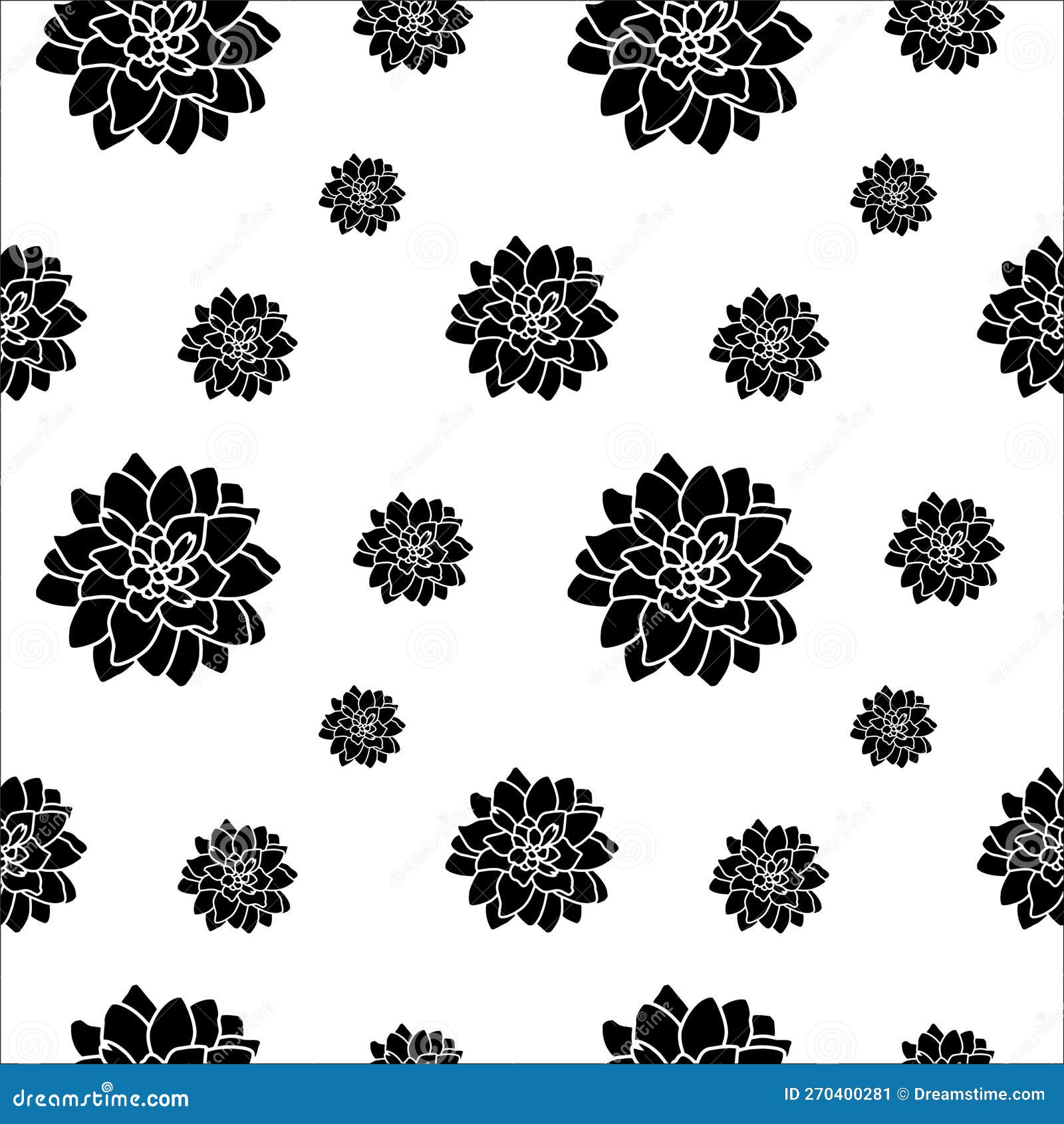 pattern flowers in black and white