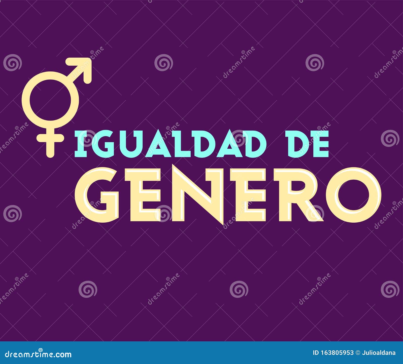 igualdad de genero, gender equality spanish text,  emblem .