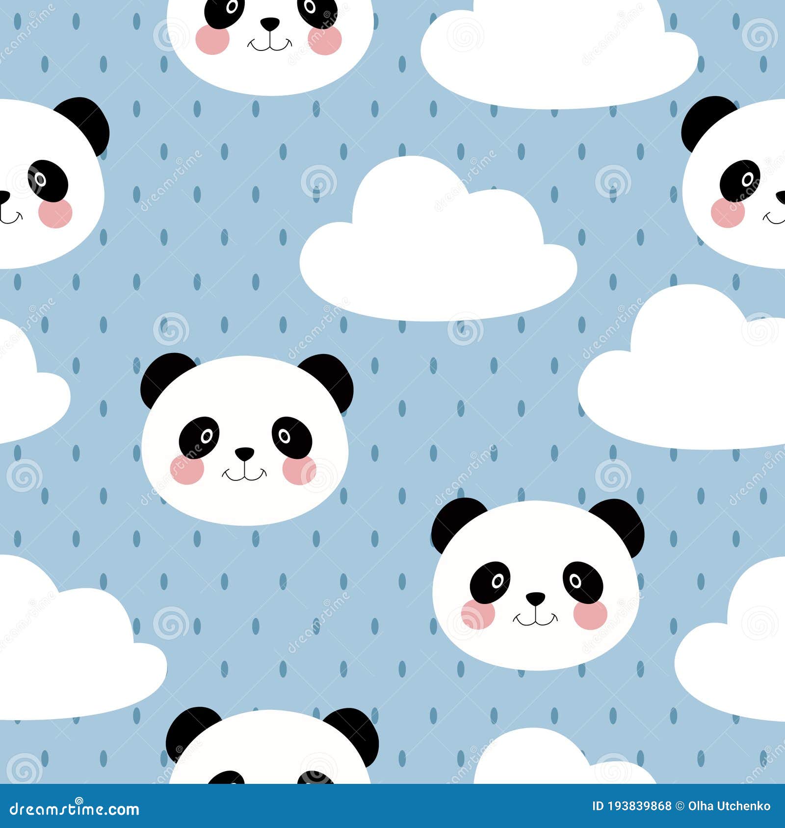 Imprimir. Fondo Vectorial Con Pandas De Dibujos Animados. Los Rostros Del  Panda. Ilustración del Vector - Ilustración de aislado, encantador:  193839868