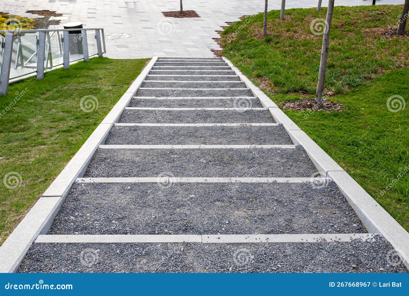 Improvement of the Urban Environment. a Staircase on a Footpath in a ...