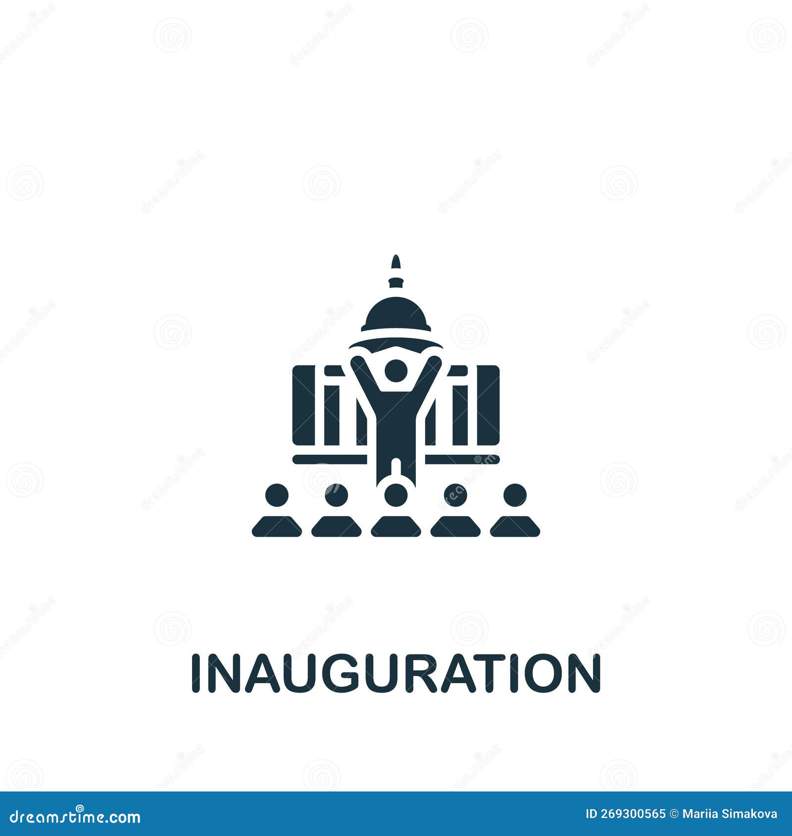 Inauguration Icon. Monochrome Simple Sign from Election Collection