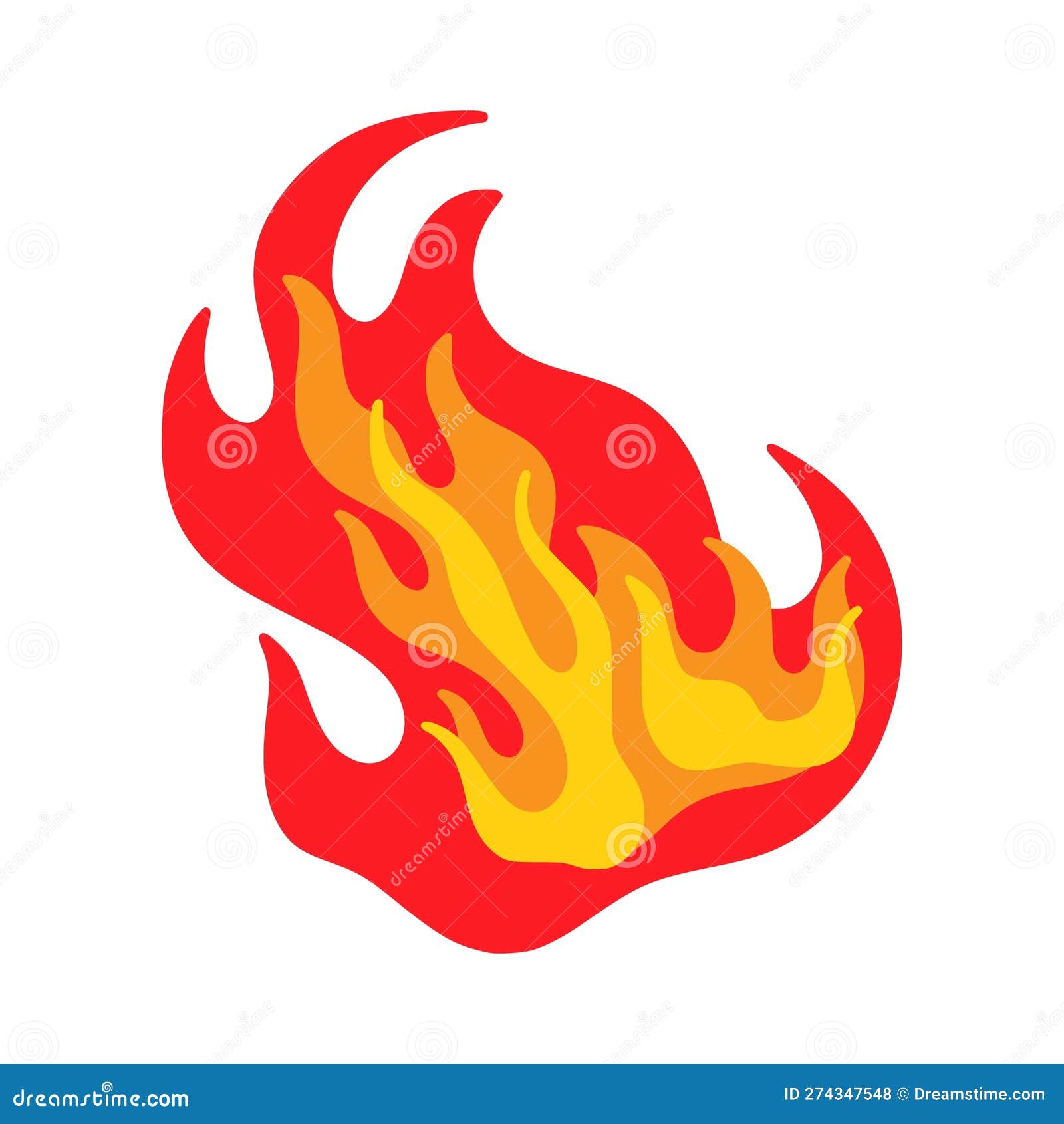 Desenho de chama de fogo queimar conceito de conjunto isolado quente  ilustração de elemento de design gráfico de desenho animado