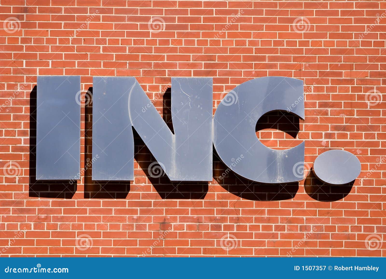 Inc sign stock image. Image of work, wall, enterprise 1507357