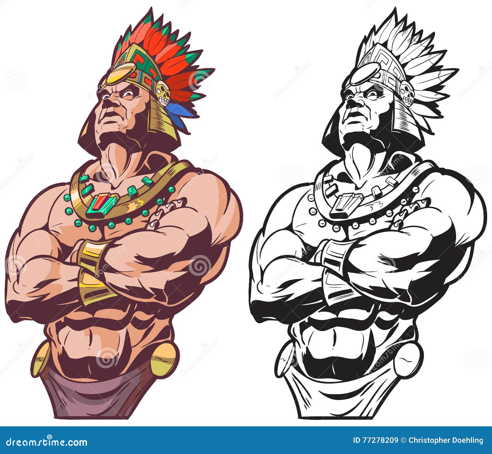 inca or mayan or aztec warrior or chief  mascot