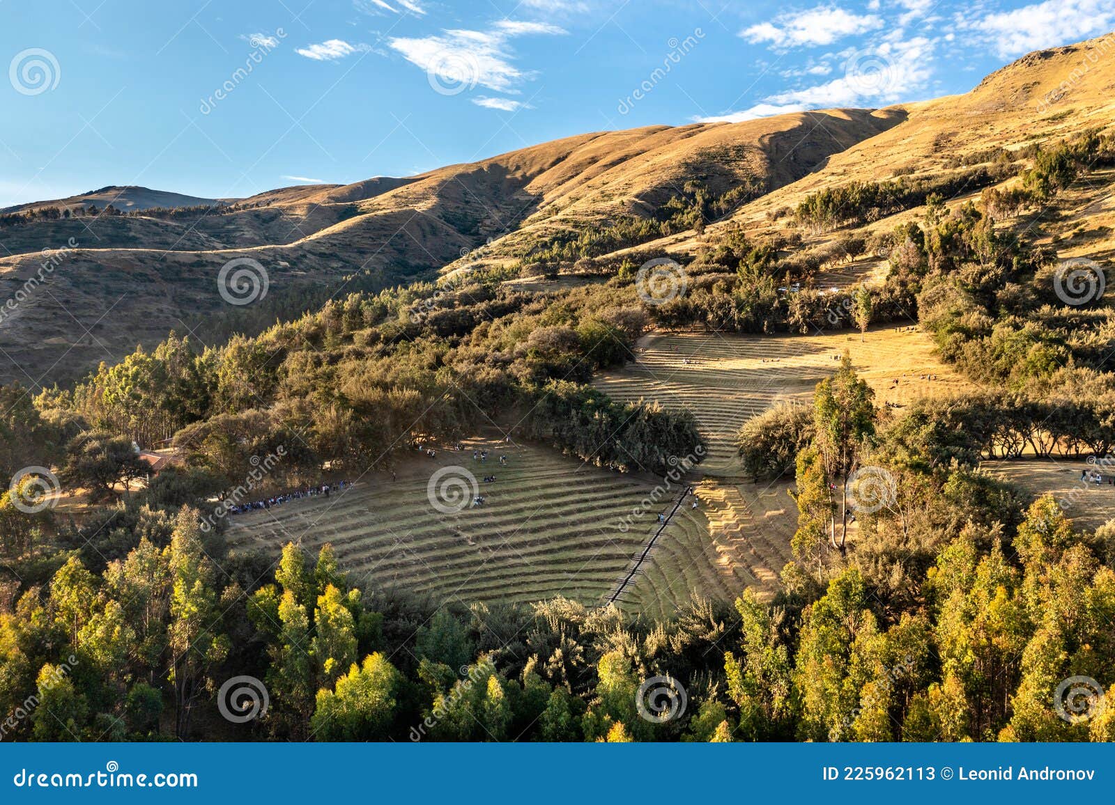 incan terraces at bosque dorado near huancayo, peru