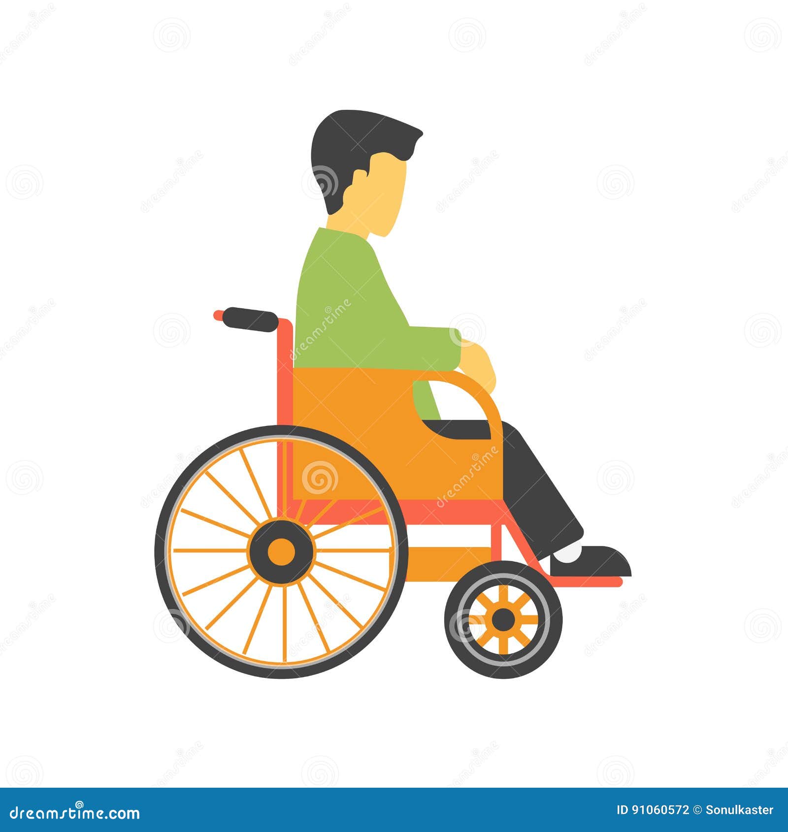 Incapacitated Faceless Person On Wheelchair Isolated On ...