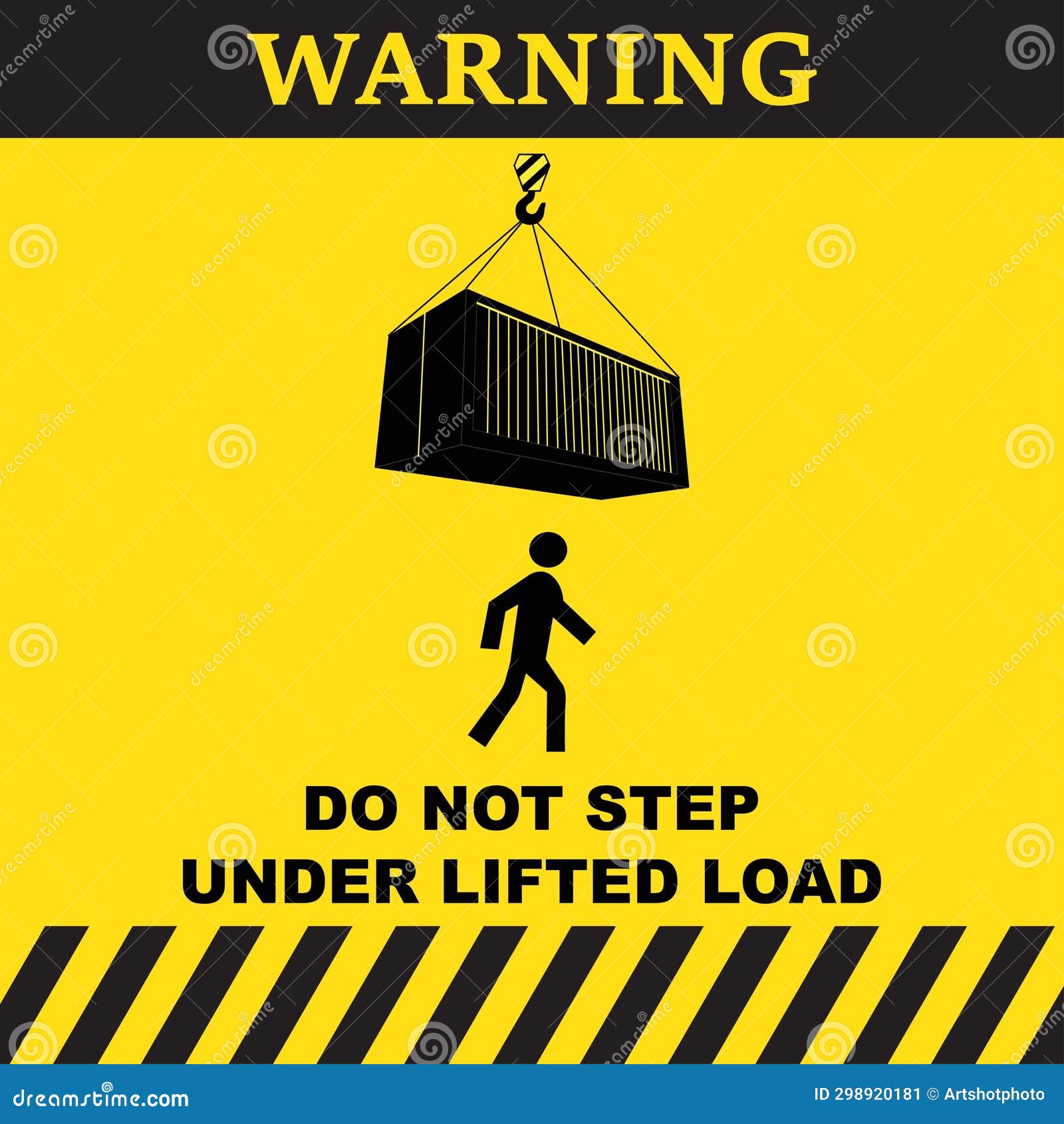Do Not Step Under Lifted Load Warning Symbol Stock Illustration