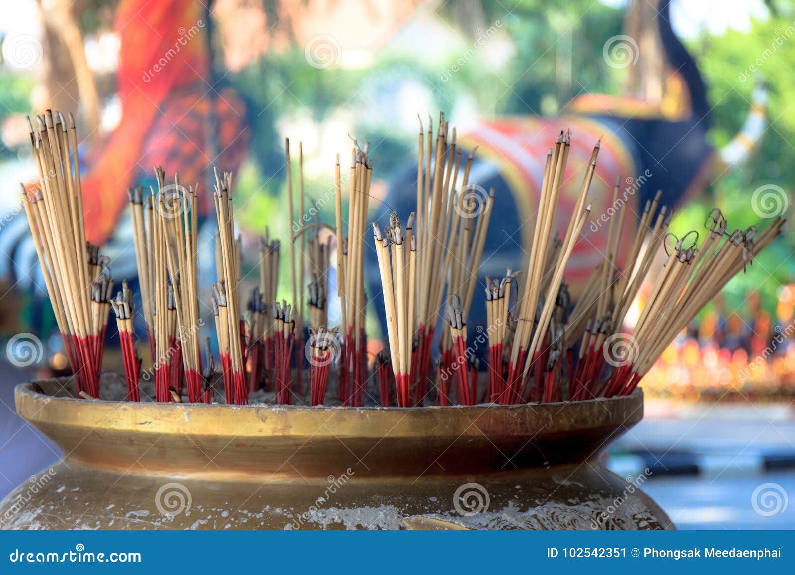 Incense Burner in Big Pot of Sand. Stock Image Image of buddha