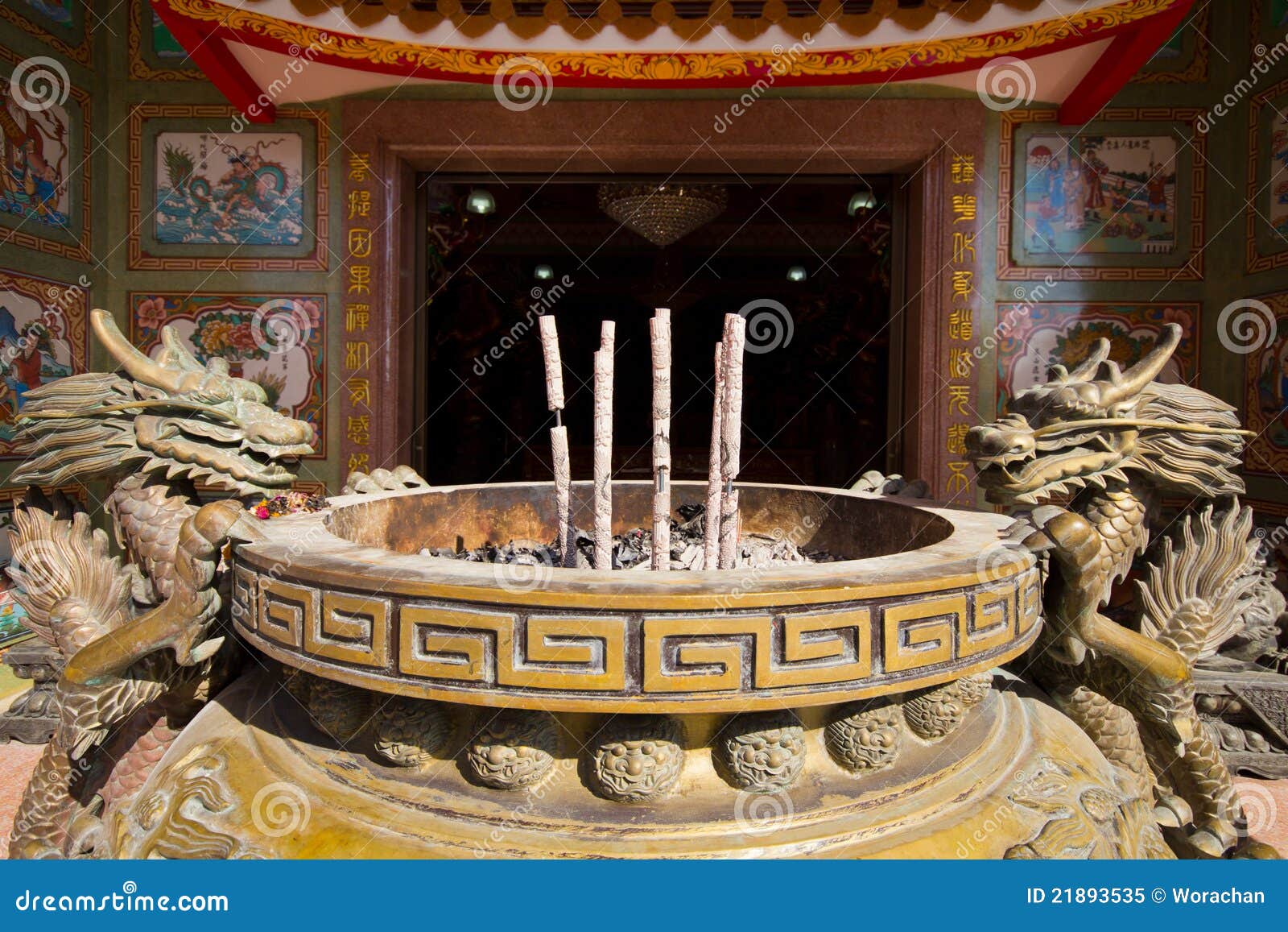 Incense in Chinese temple stock image. Image of colorful 21893535