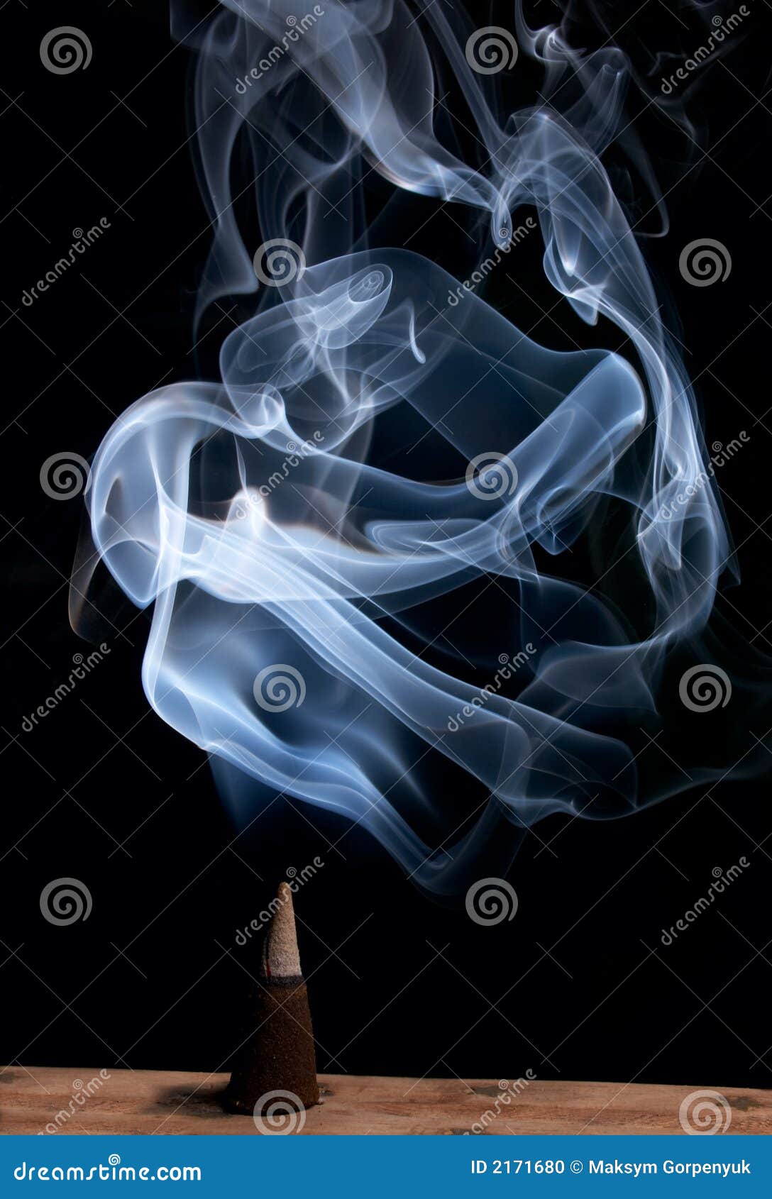 incense cone with smoke