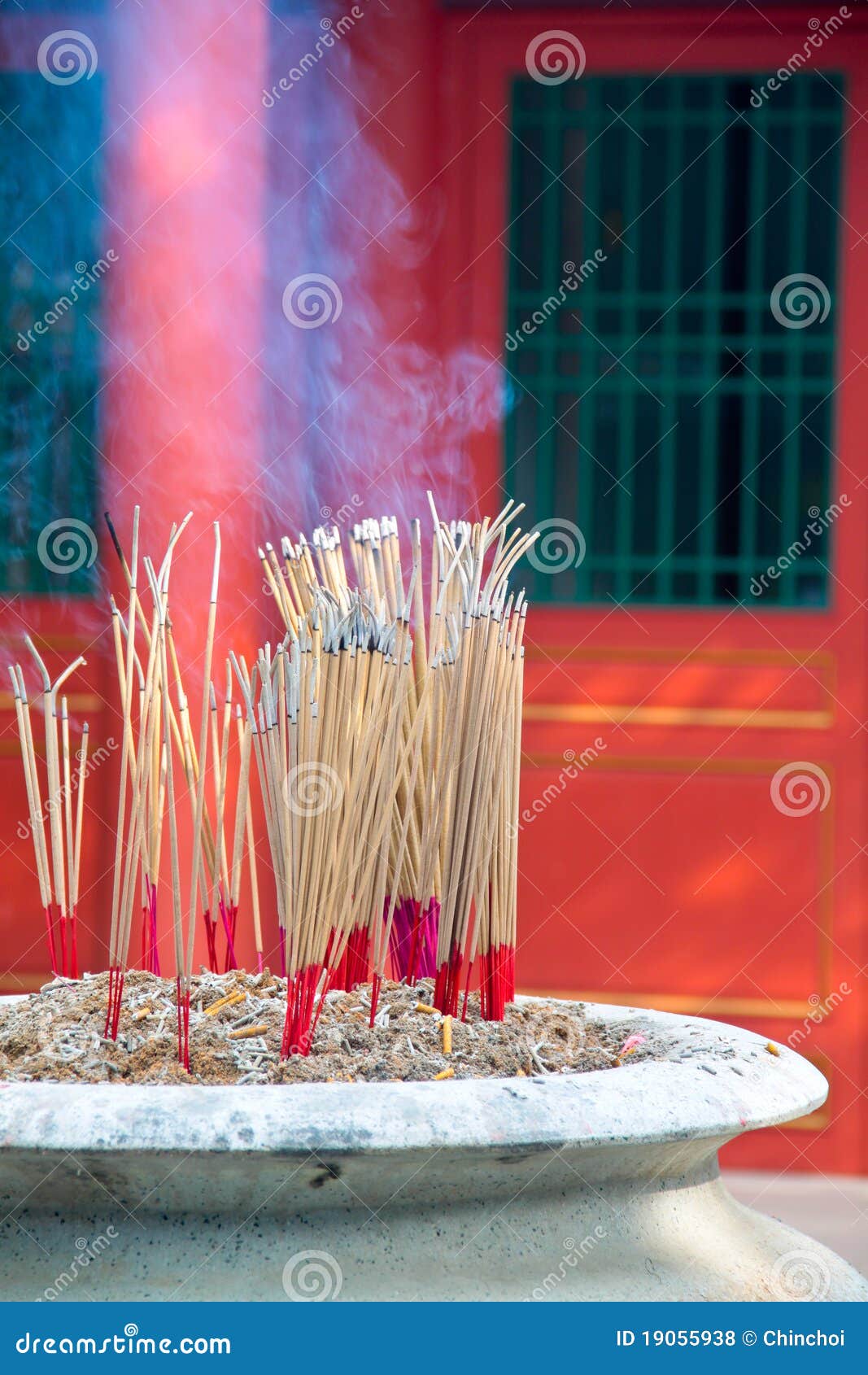 Incense Furnace and Smoking Joss Stick Stock Photo Image of gray