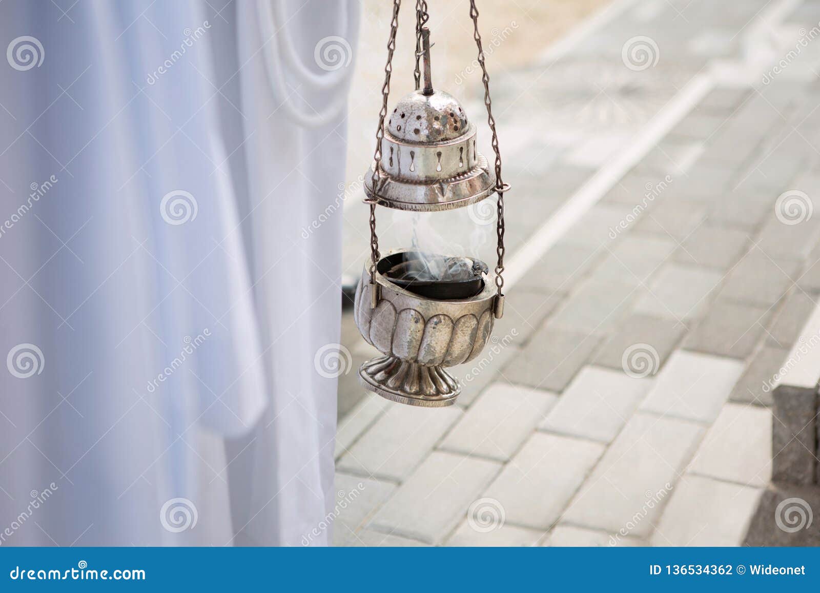 Incense during Outdoors Mass Celebration Stock Photo Image of christian, catholic 136534362