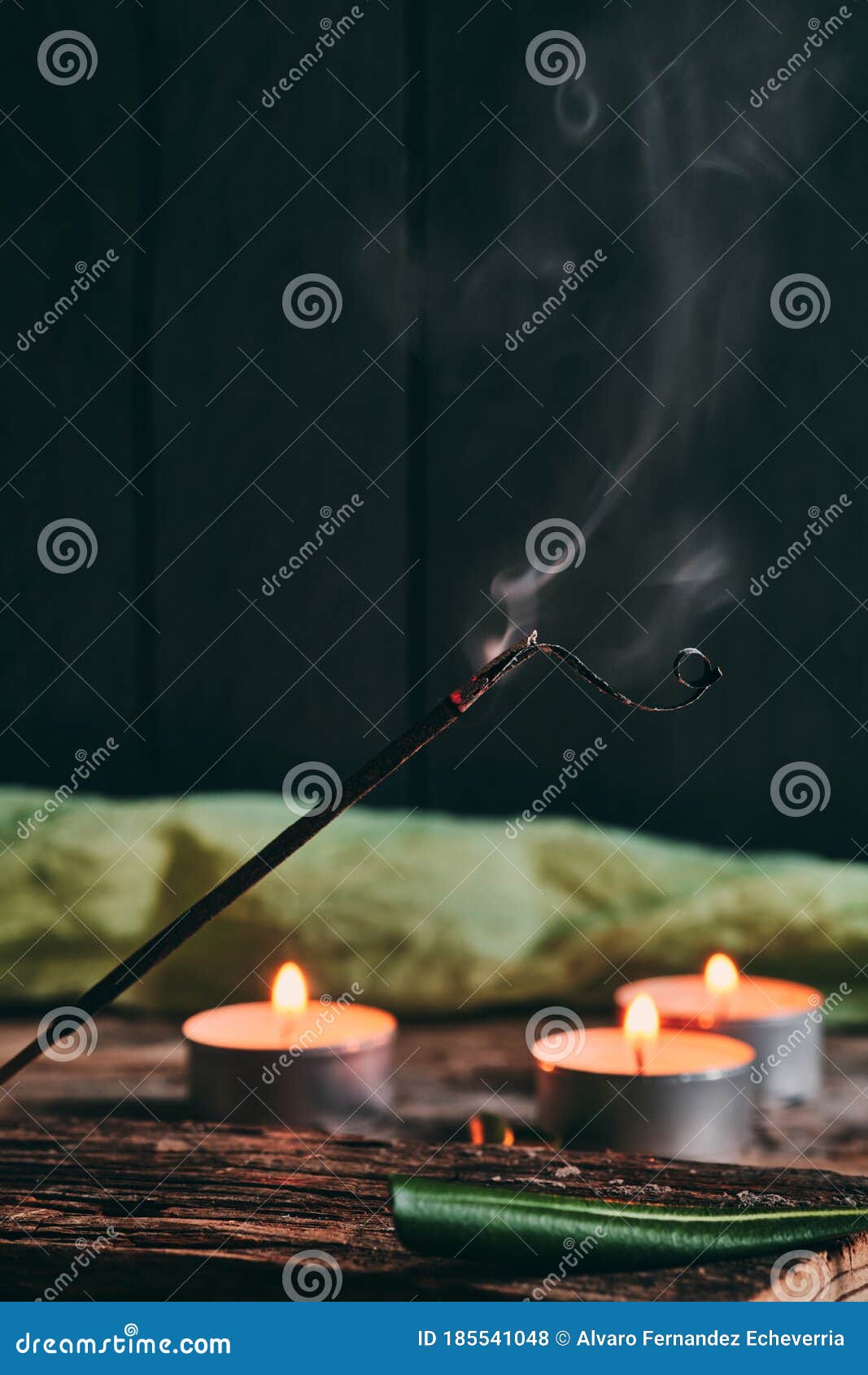 Incense Stick and Candles on Rustic Wood Stock Photo Image of closeup, ingredients 185541048