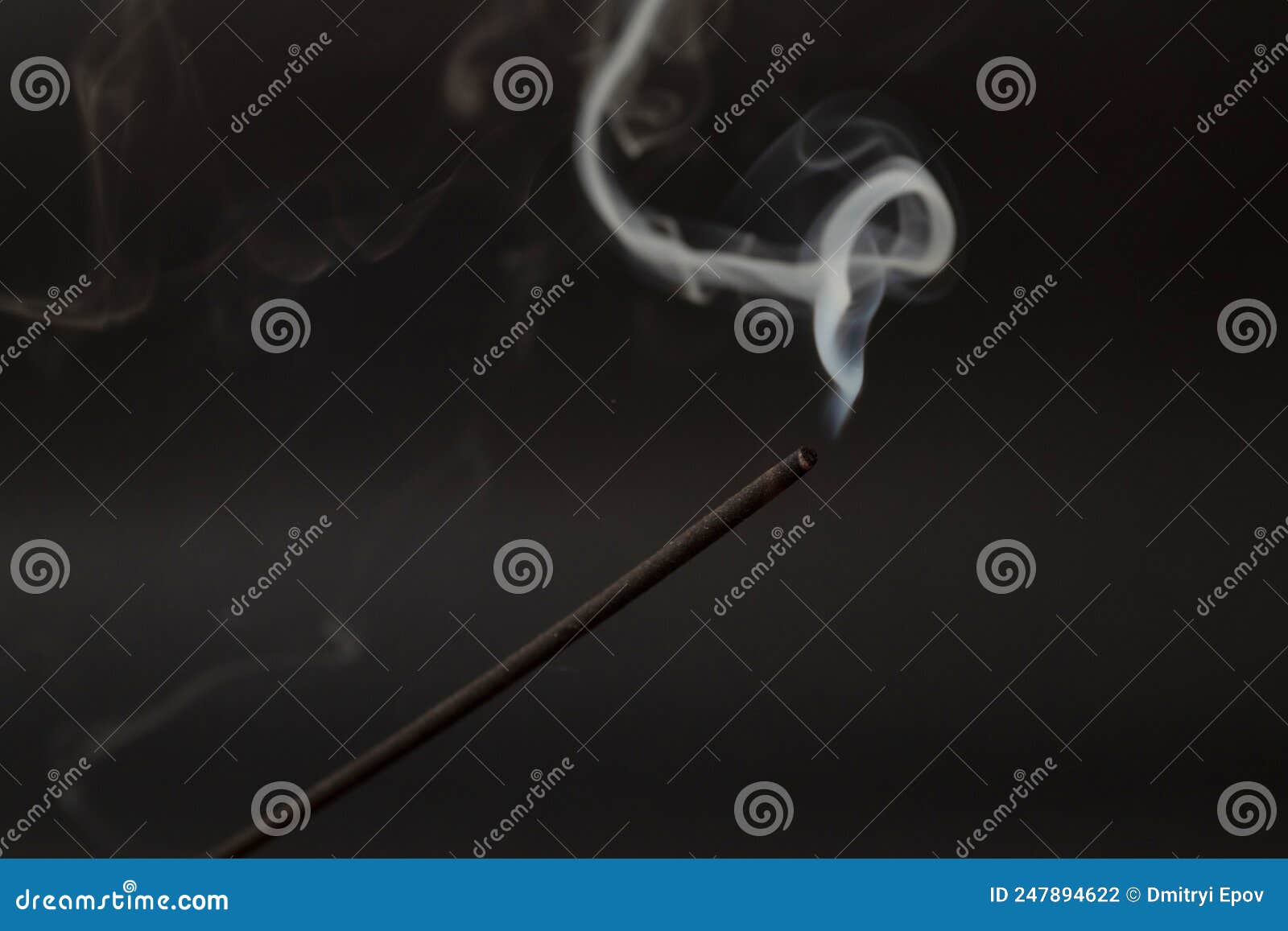 Incense Stick with Smoke on a Black Background Stock Photo - Image of ...