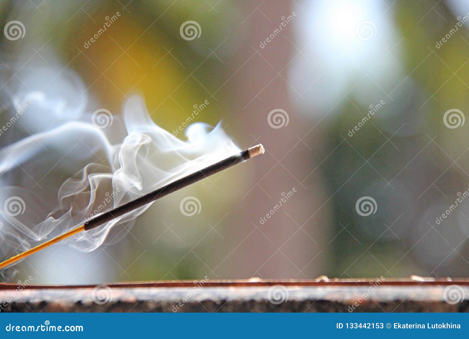 Incense Stick And Smoke From Incense Burning. Beautiful Smoke. B Stock