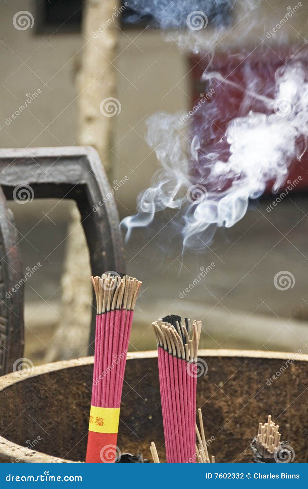 Incense Sticks Burning in a Chinese Temple Stock Photo Image of