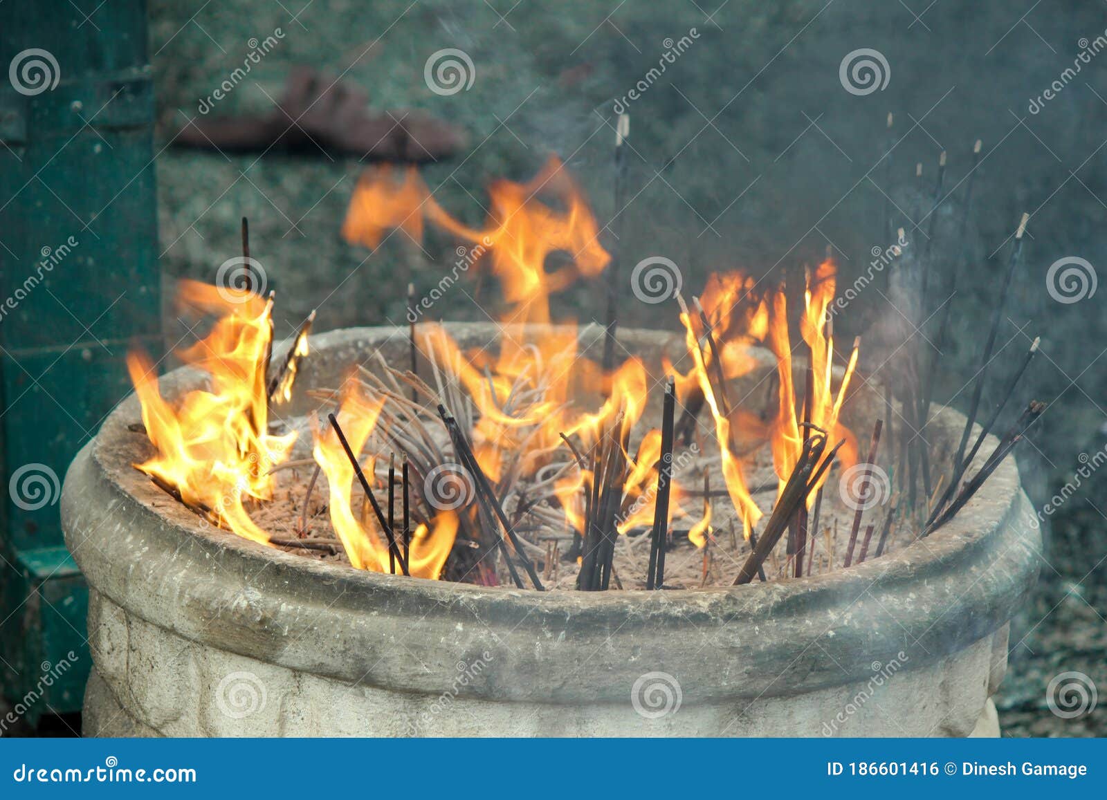 incense sticks fire background