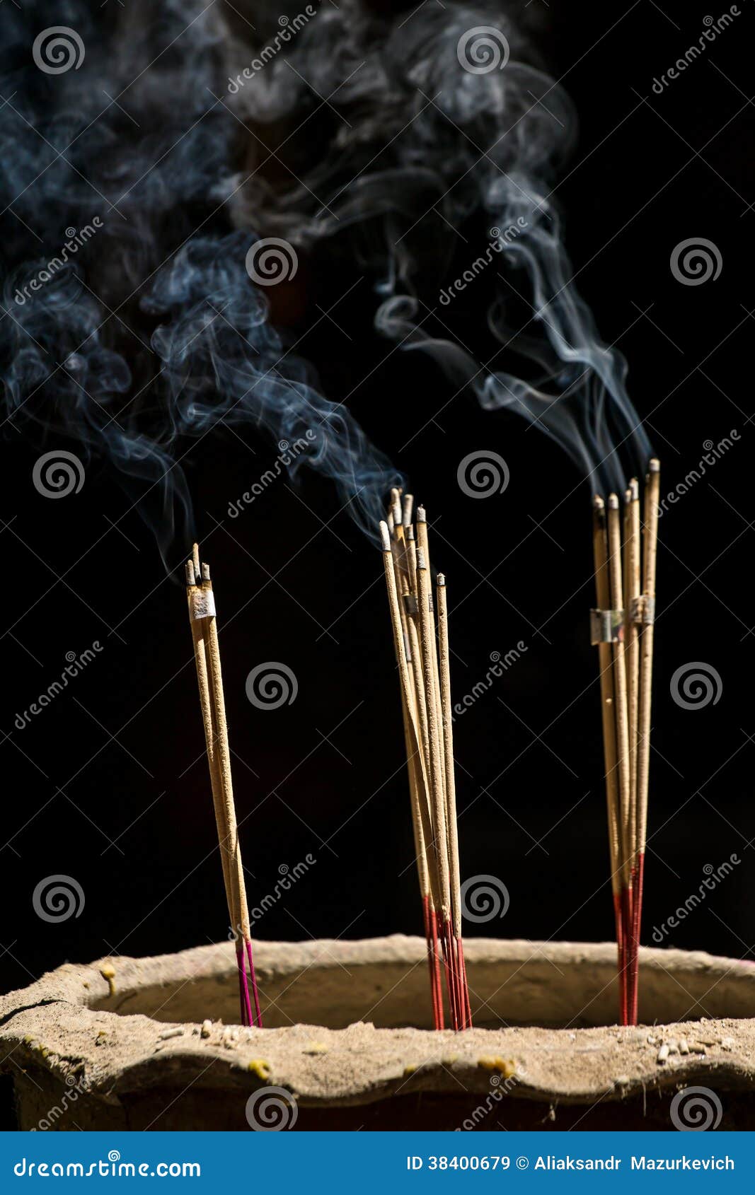 Incense sticks with smoke stock image. Image of asia 38400679