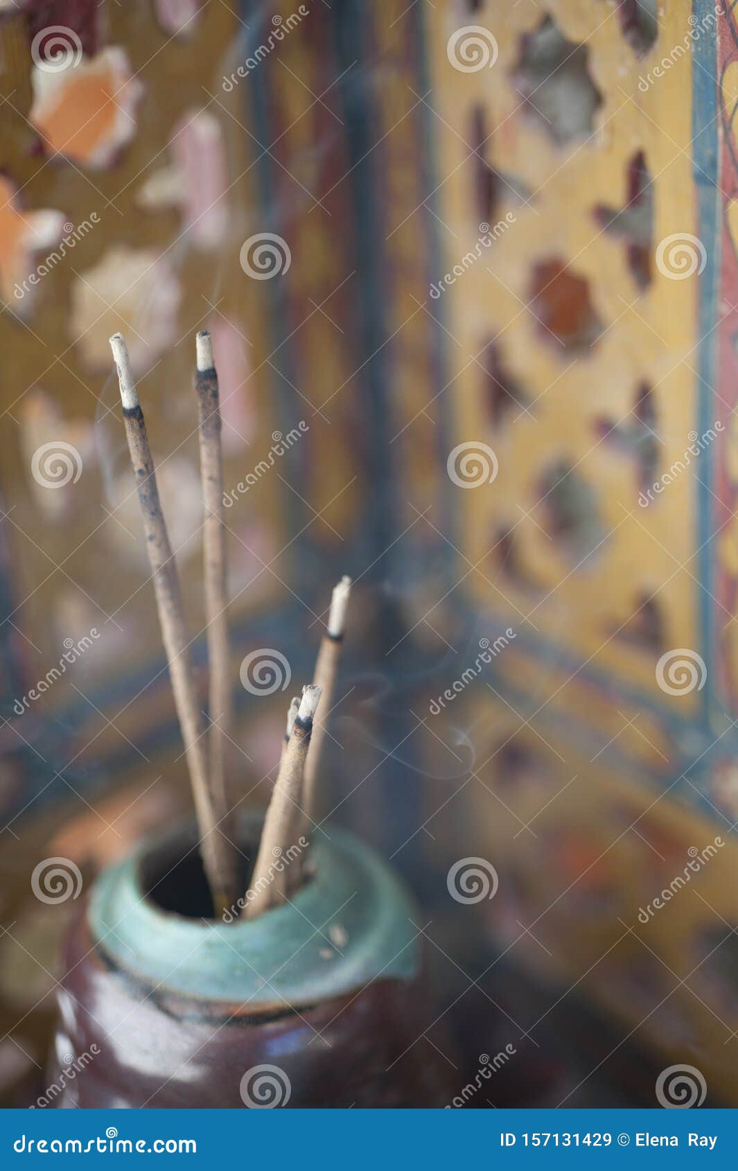 Incense Yoga Altar stock image. Image of contemplative 157131429